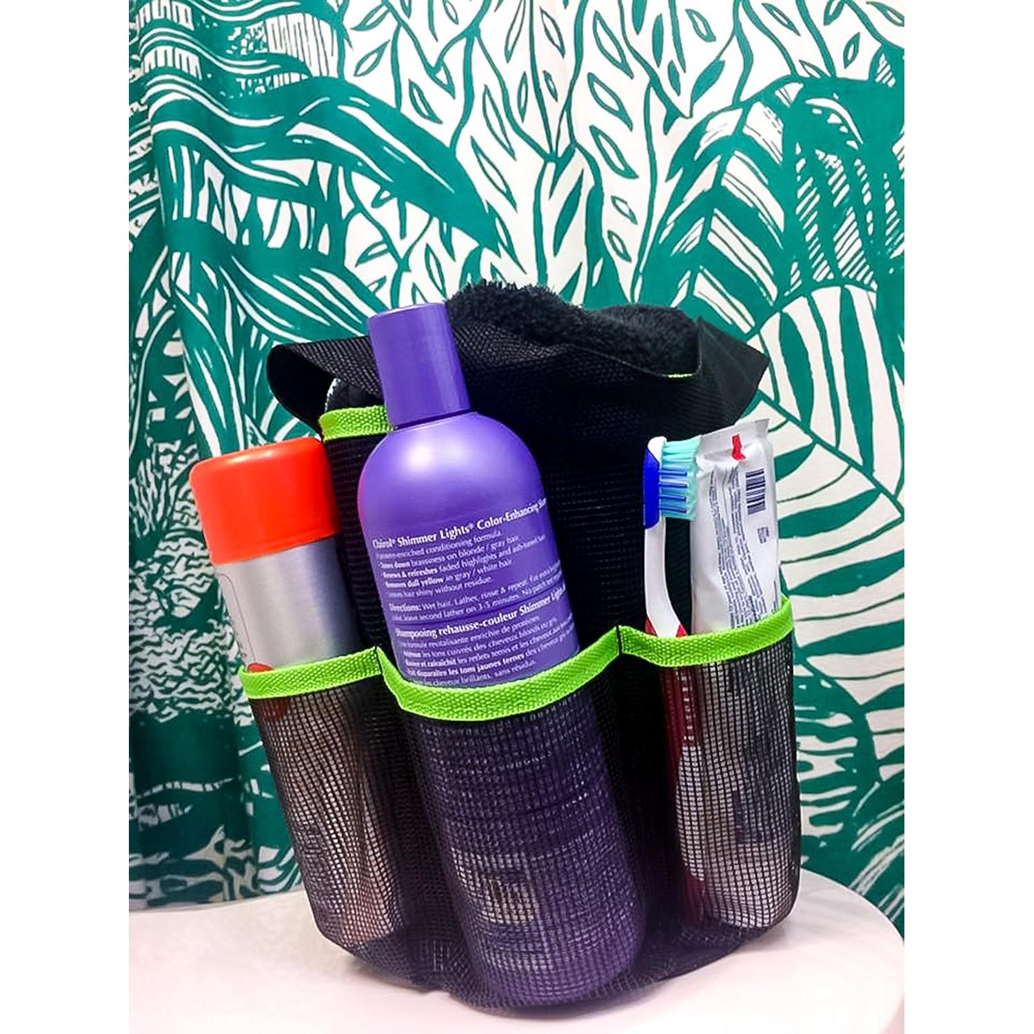 Caddy de Ducha Camco 51997 Malla Negro y Verde 22.86 cm