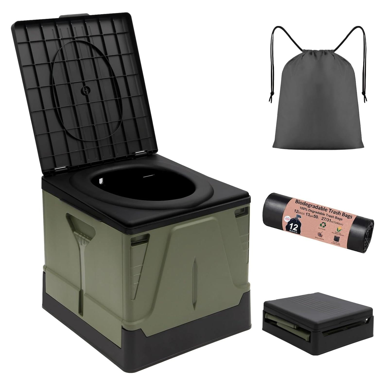 Inodoro Portátil ARCITON Plegable 38x36 cm Verde