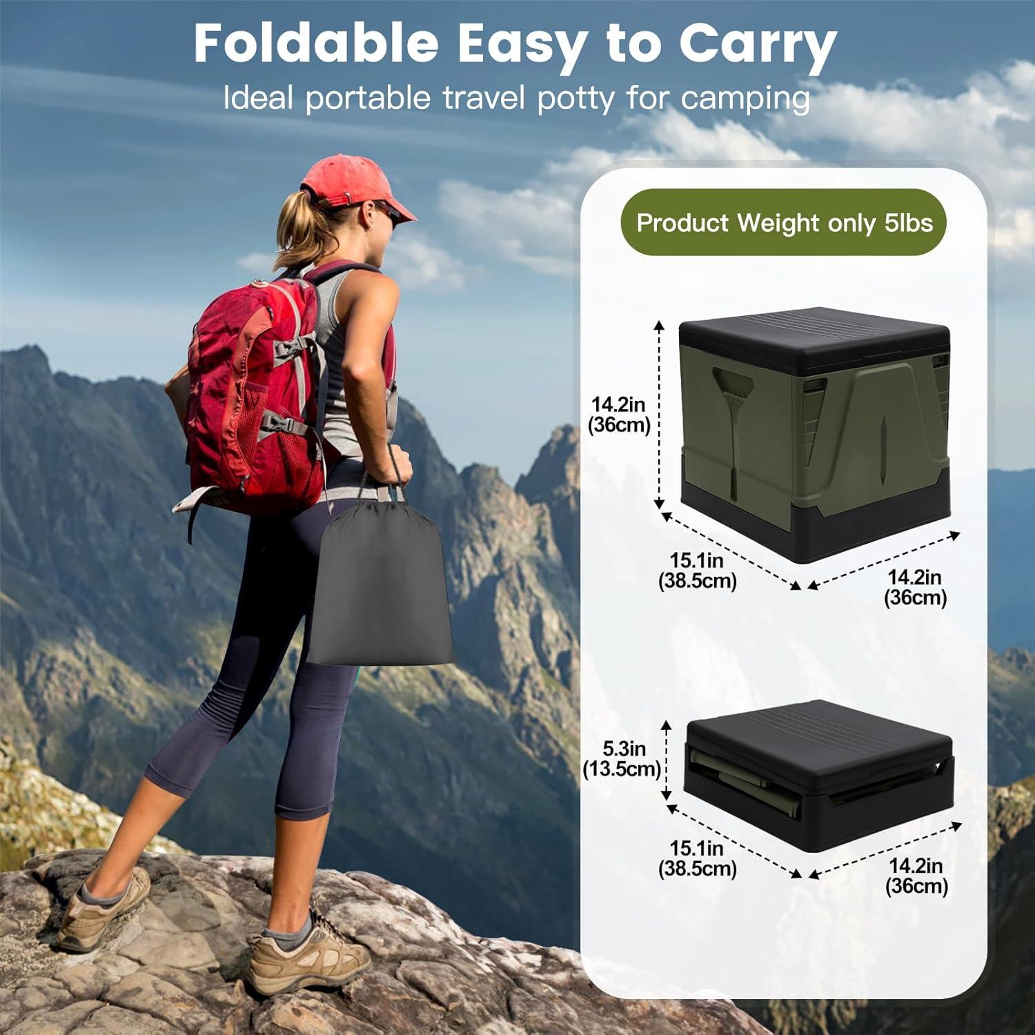 Inodoro Portátil ARCITON Plegable 38x36 cm Verde