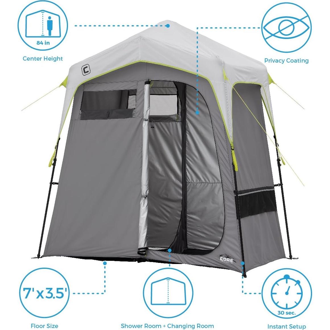 Tienda de Ducha Camping Instantánea CORE 2 Personas Gris