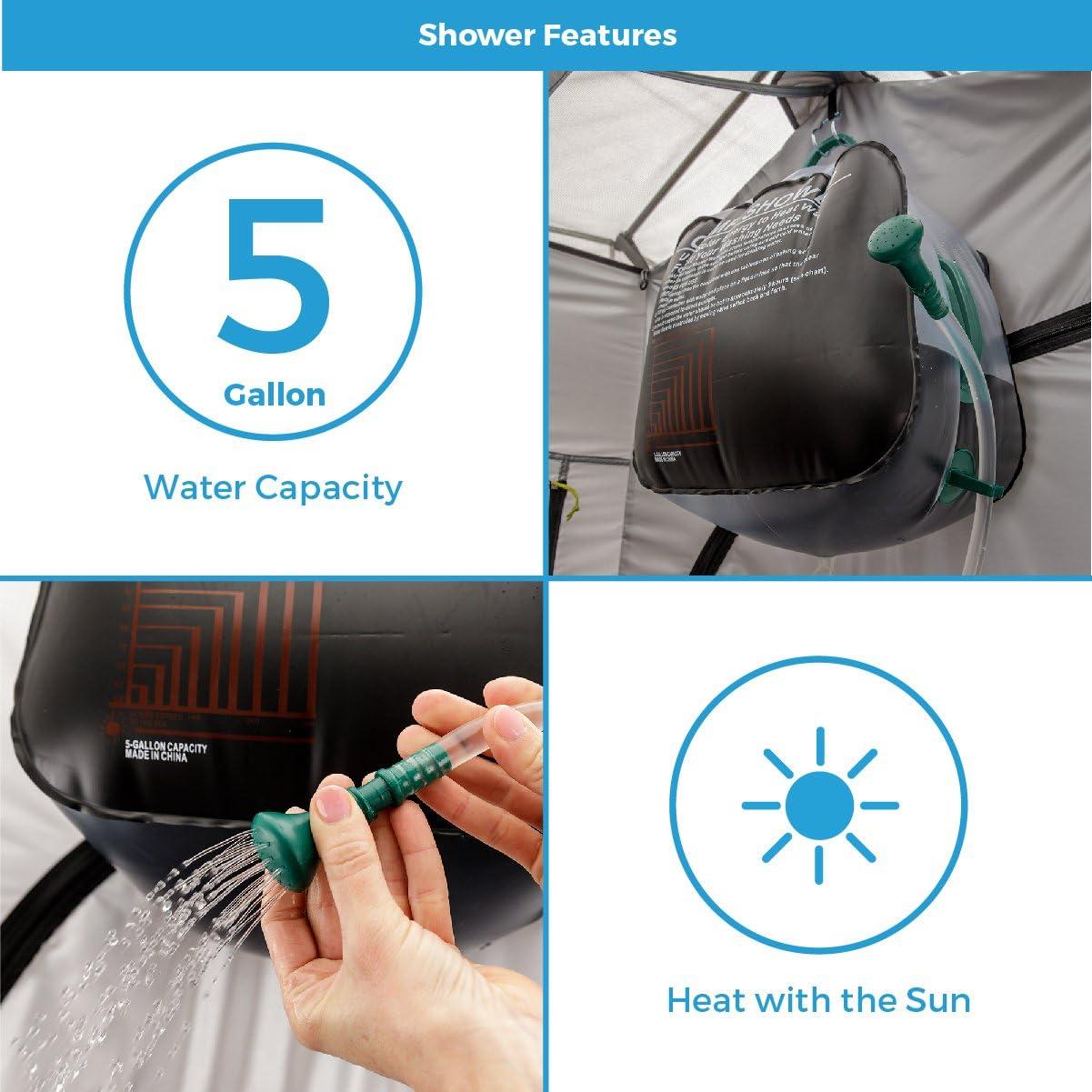 Tienda de Ducha Camping Instantánea CORE 2 Personas Gris