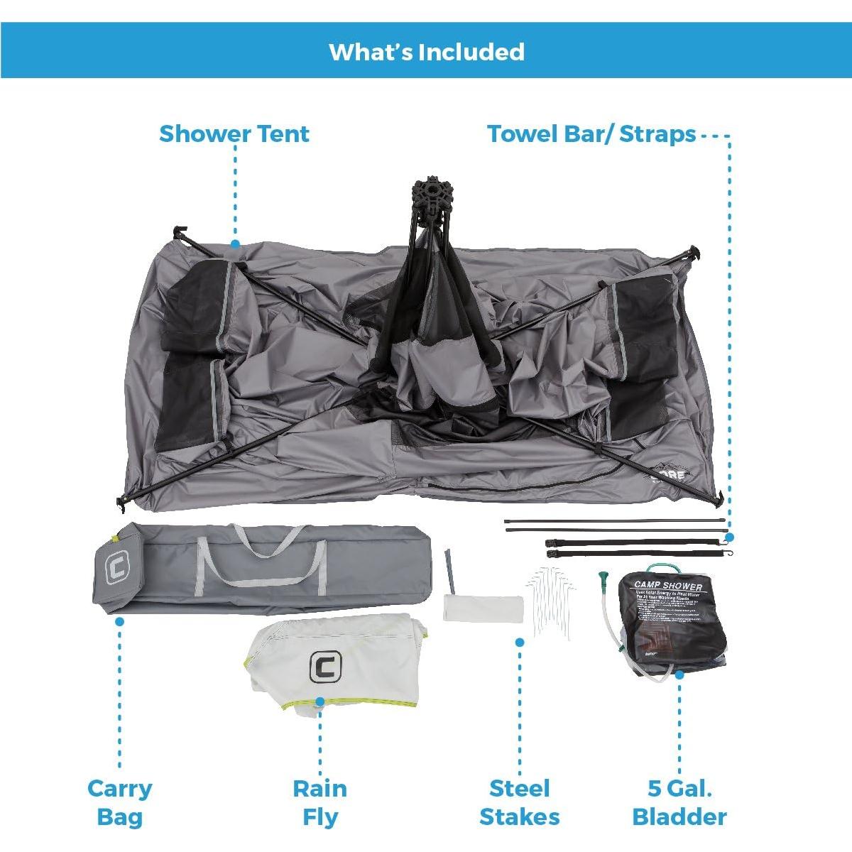 Tienda de Ducha Camping Instantánea CORE 2 Personas Gris
