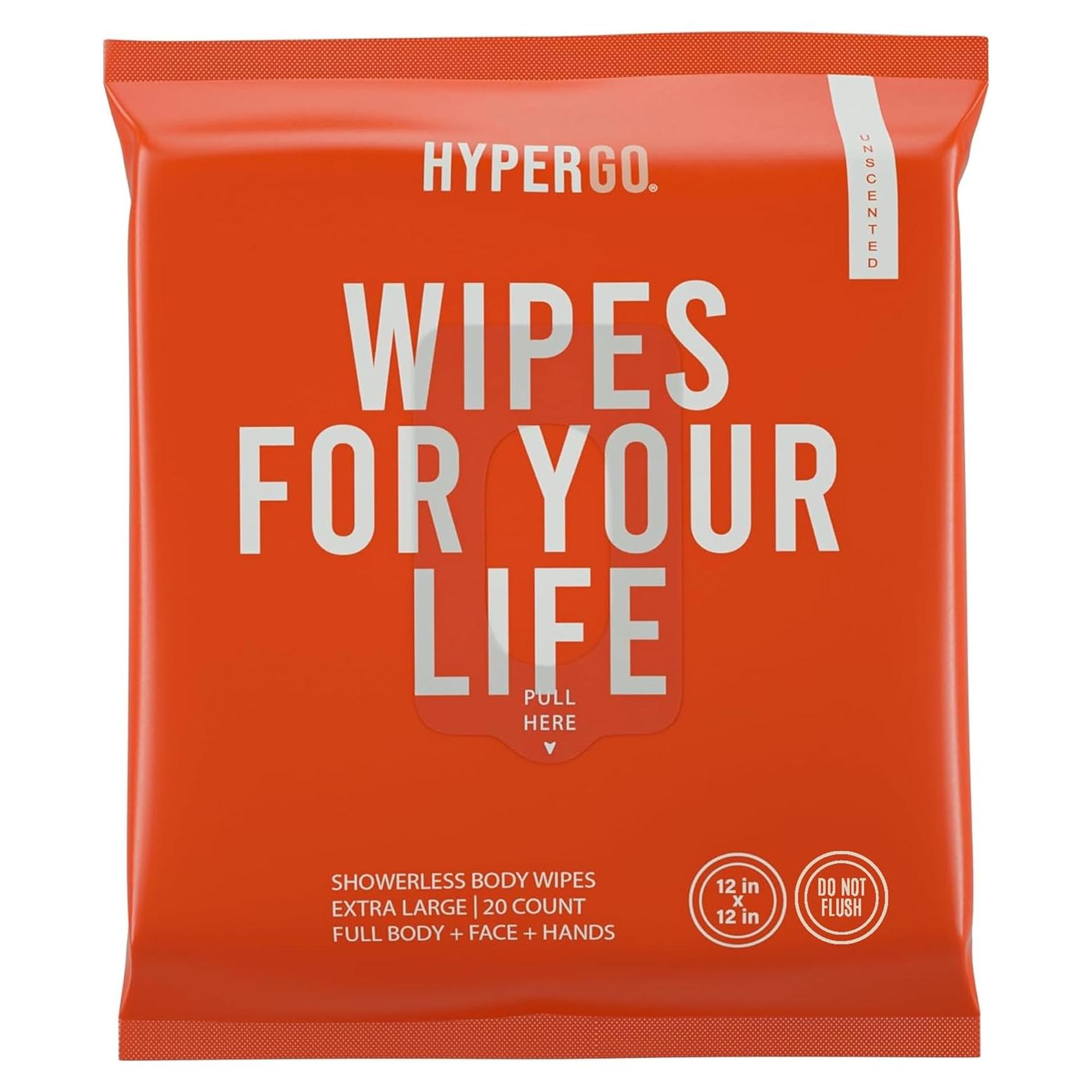 Toallitas Húmedas HyperGo 20 Paños Extra Grandes Sin Fragancia