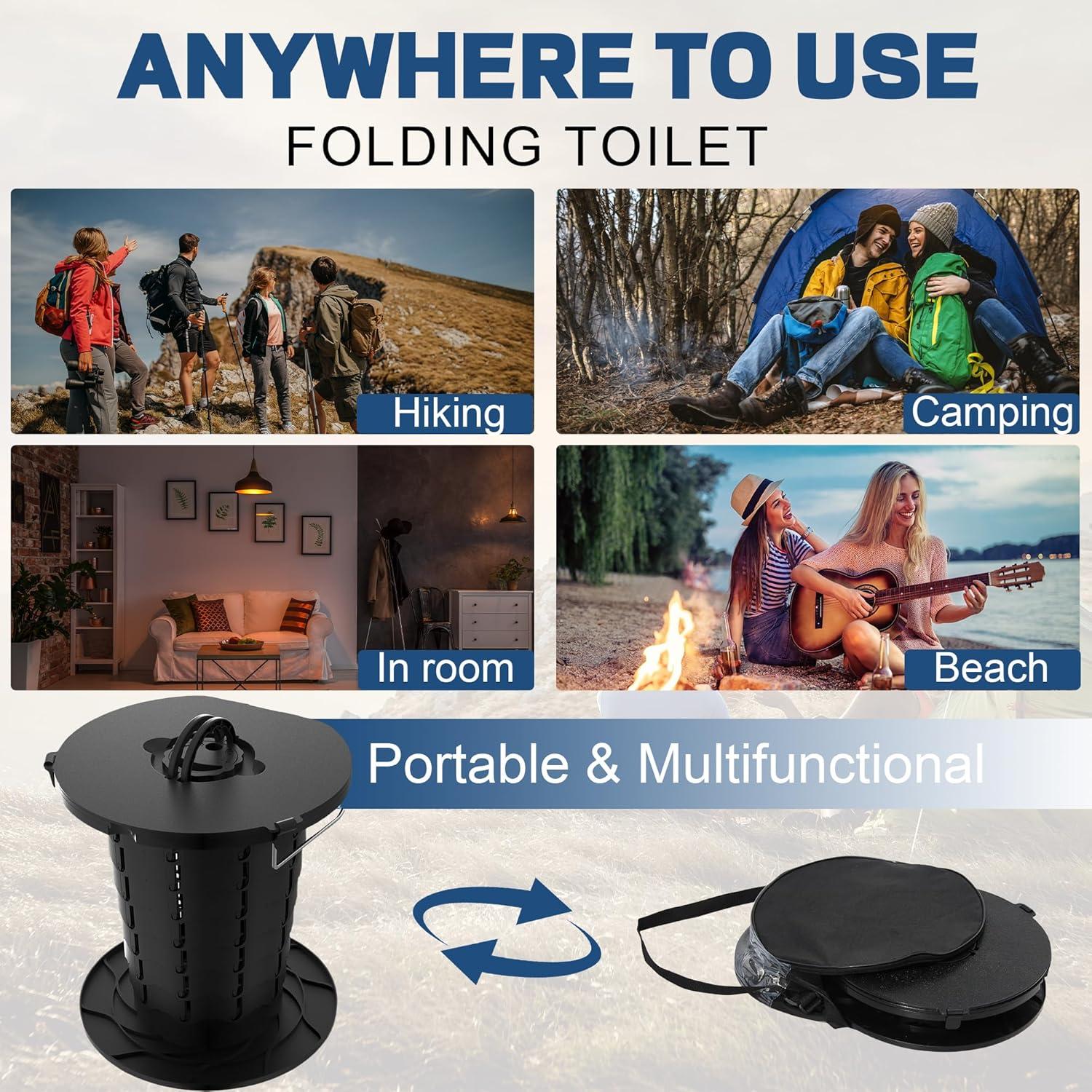 Inodoro Portátil ALEVMOOM Plegable Ajustable 1.27 kg