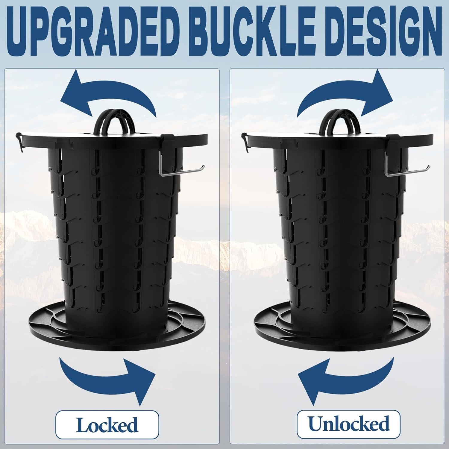 Inodoro Portátil ALEVMOOM Plegable Ajustable 1.27 kg