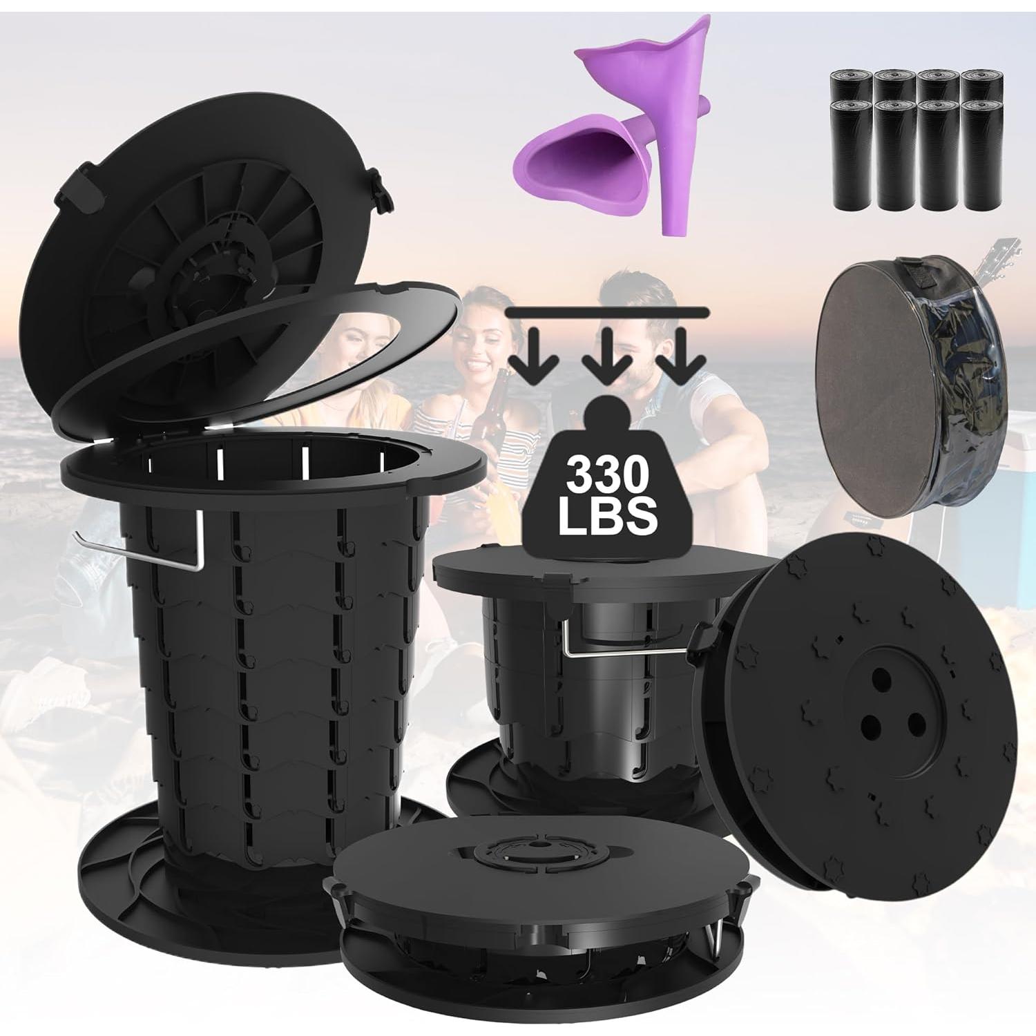 Inodoro Portátil ALEVMOOM Plegable Ajustable 1.27 kg