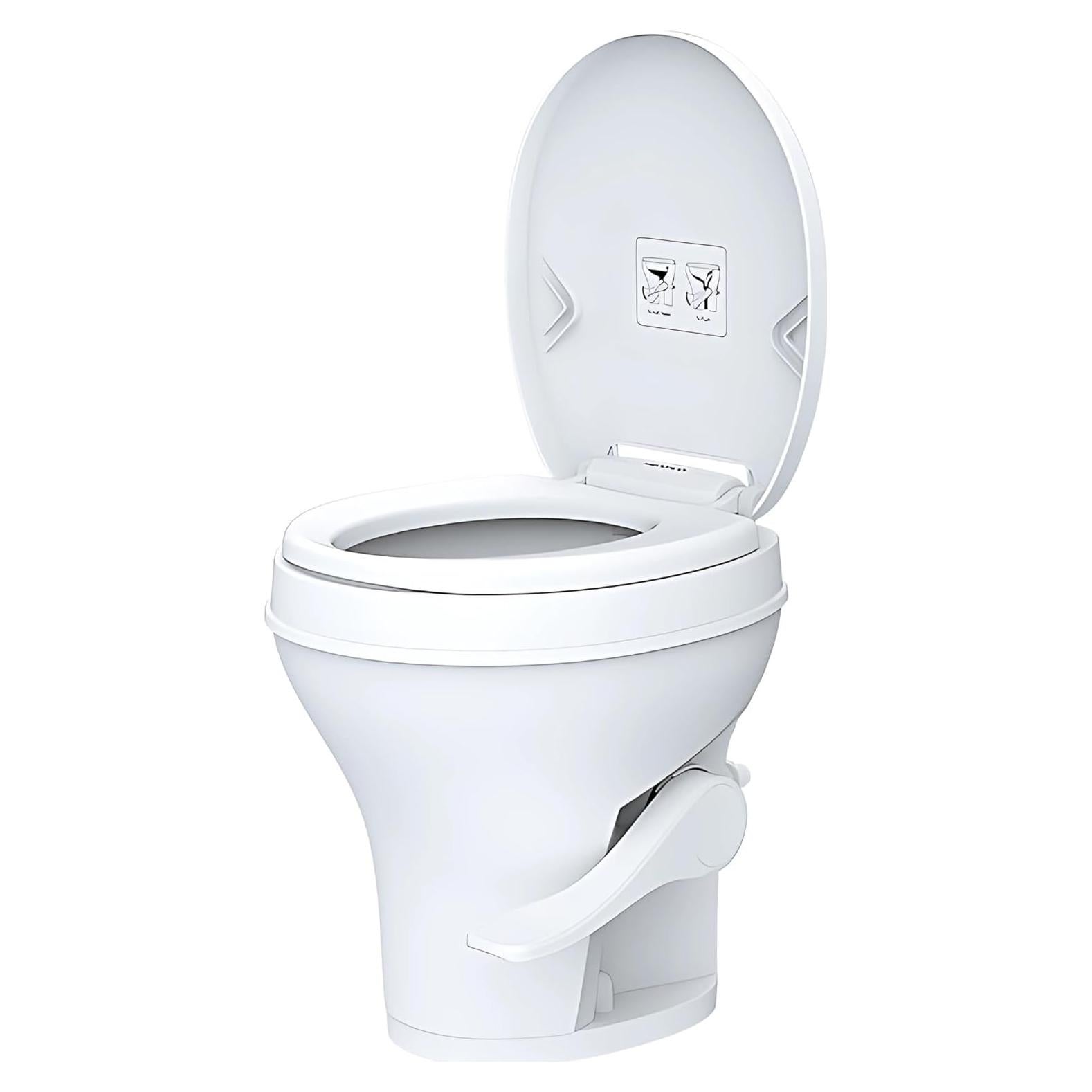 Inodoro SEAFLO para Camper/RV, Altura 47 cm, Doble Descarga