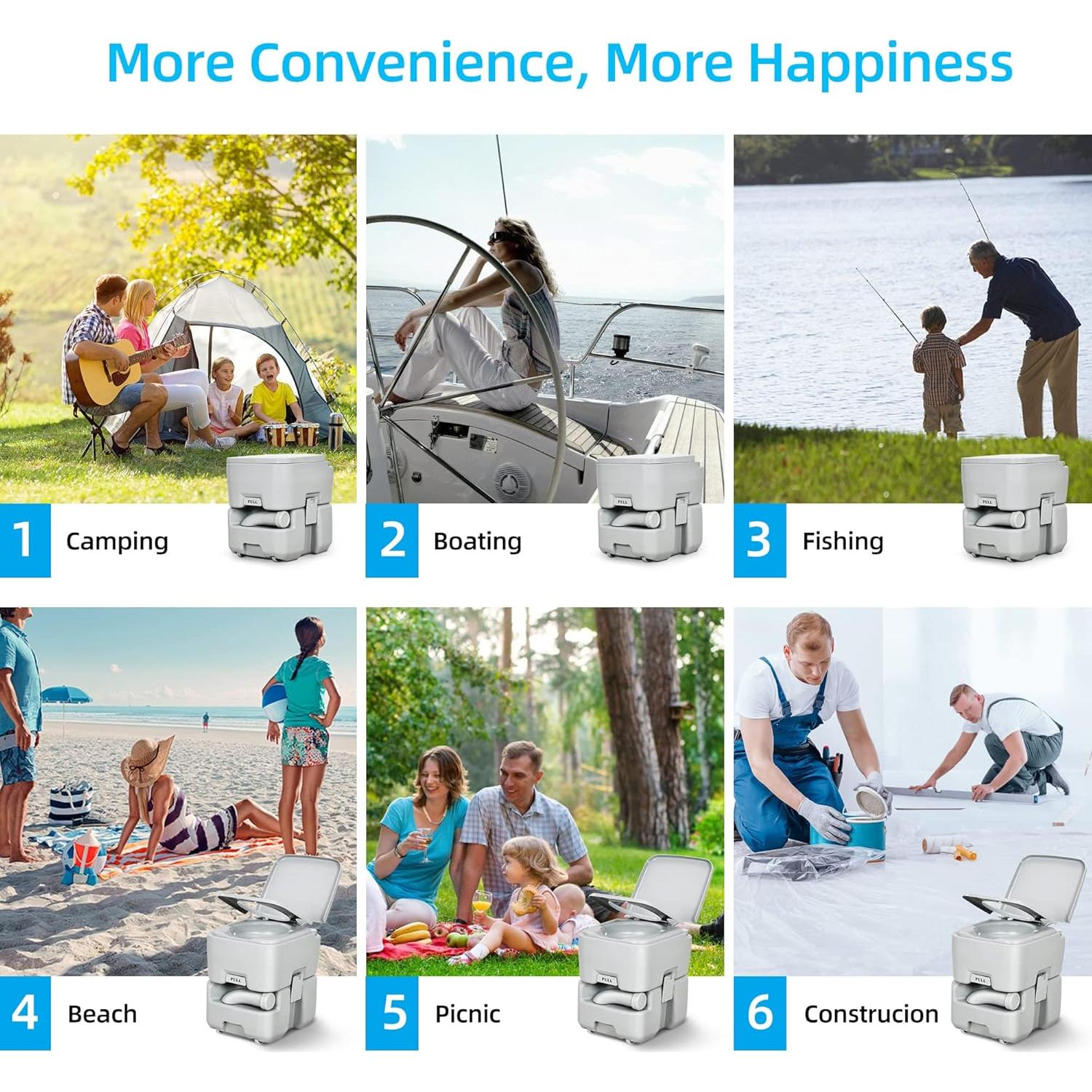 Inodoro Portátil YITAHOME 20L Doble Salida Agua Camping