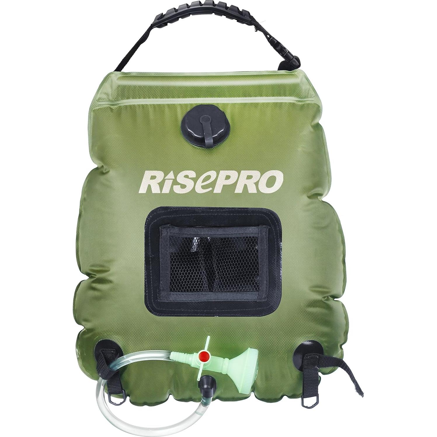 Bolsa de Ducha Solar RISEPRO 20L Calentamiento 45°C Camping