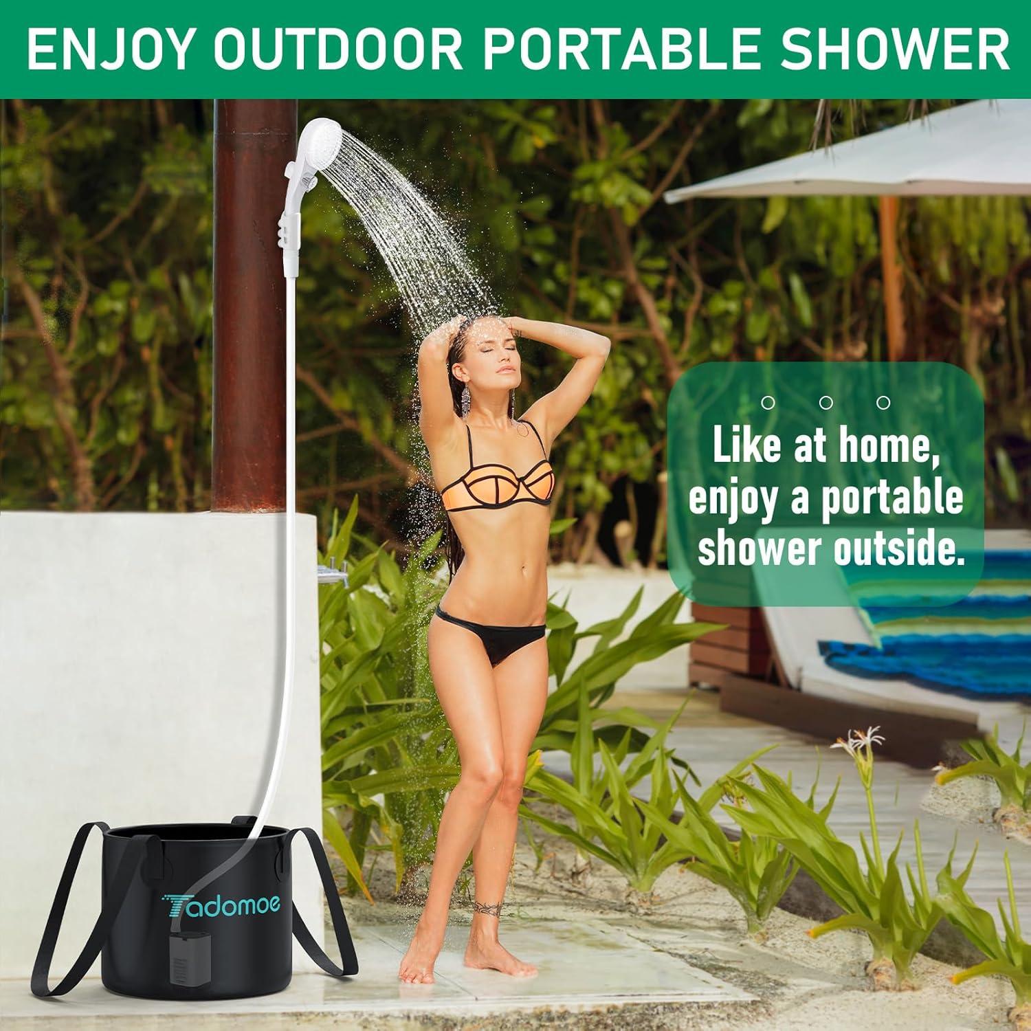 Bomba de Ducha Portátil Tadomoe 5 Galones 3 Modos de Rociado