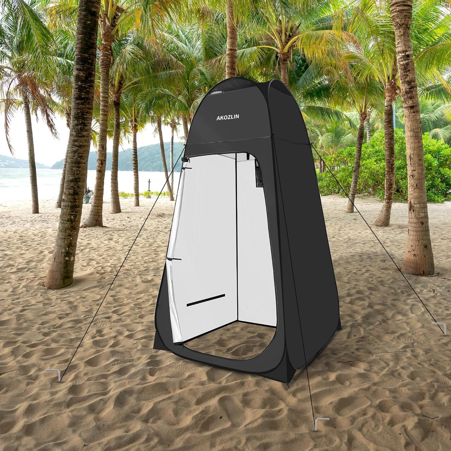 Carpa de Ducha Plegable AKOZLIN 1.88m Impermeable Negra