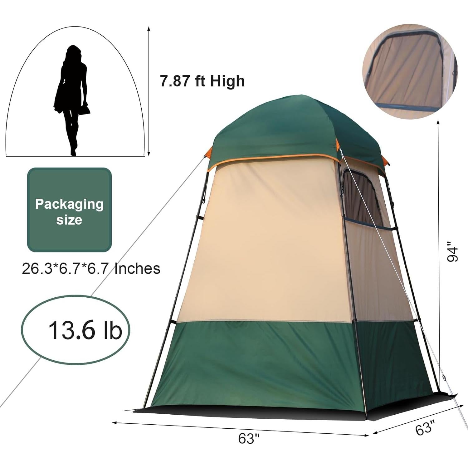Carpa de Ducha Hitdudu OCT-1 Privada para Camping 2 Personas