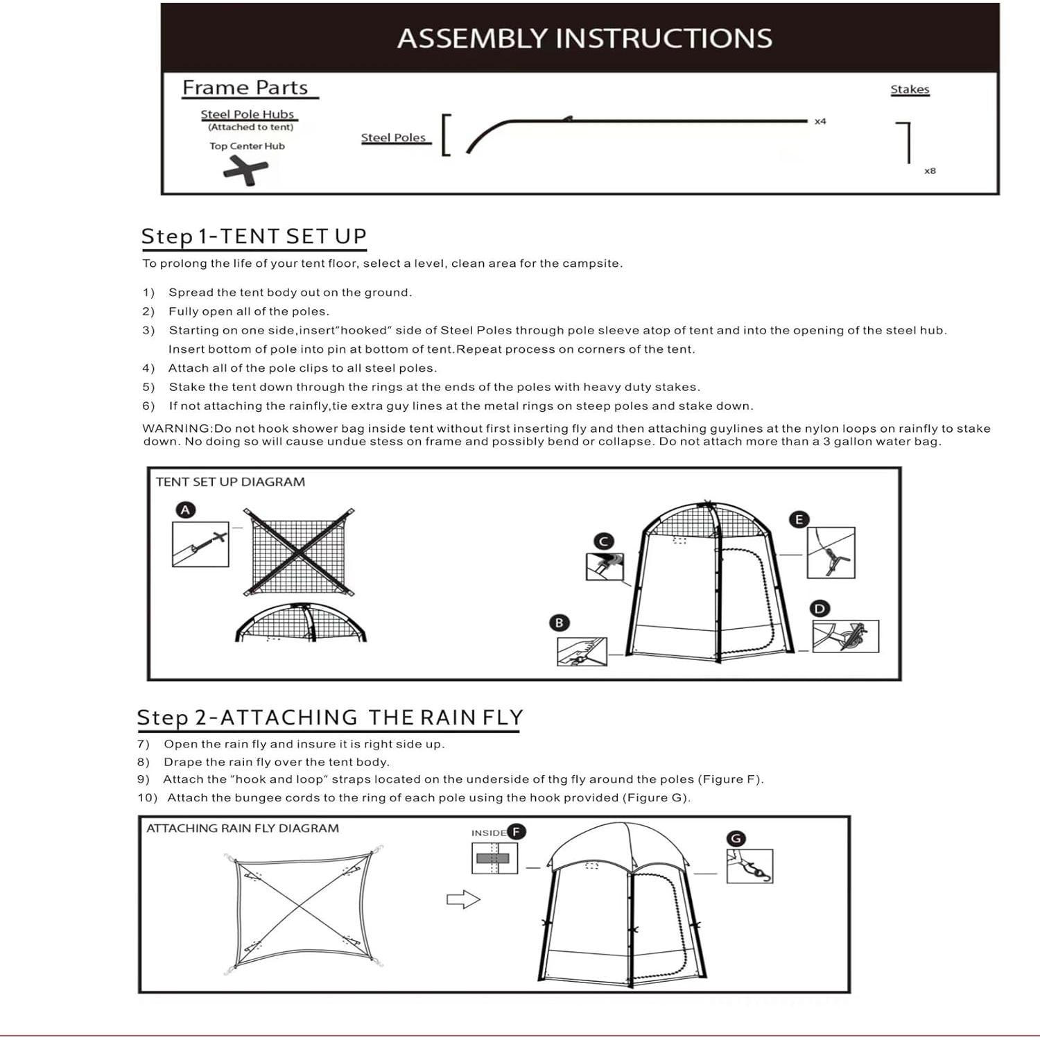 Carpa de Ducha Hitdudu OCT-1 Privada para Camping 2 Personas