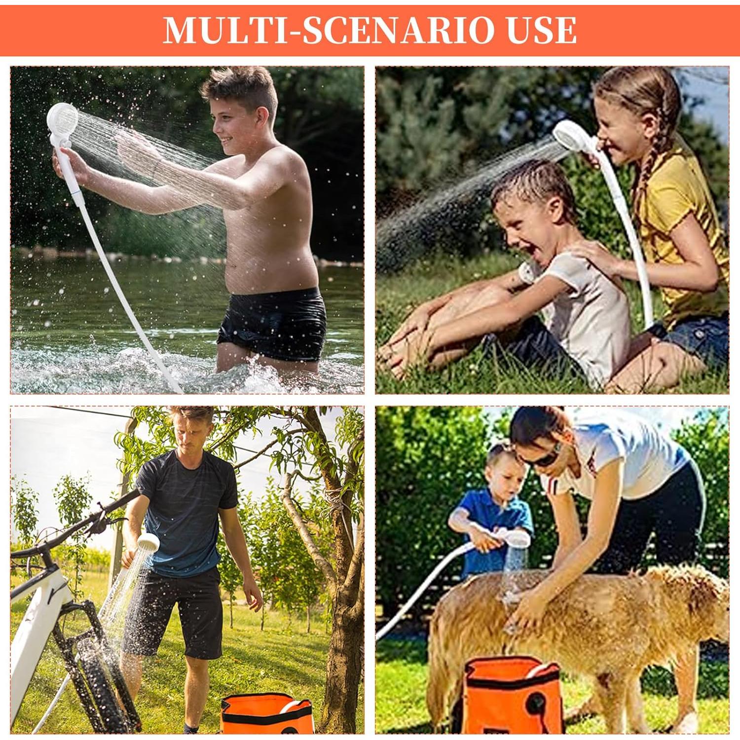 Ducha Solar Portátil Enjylaif 20L con Cabezal y Manguera