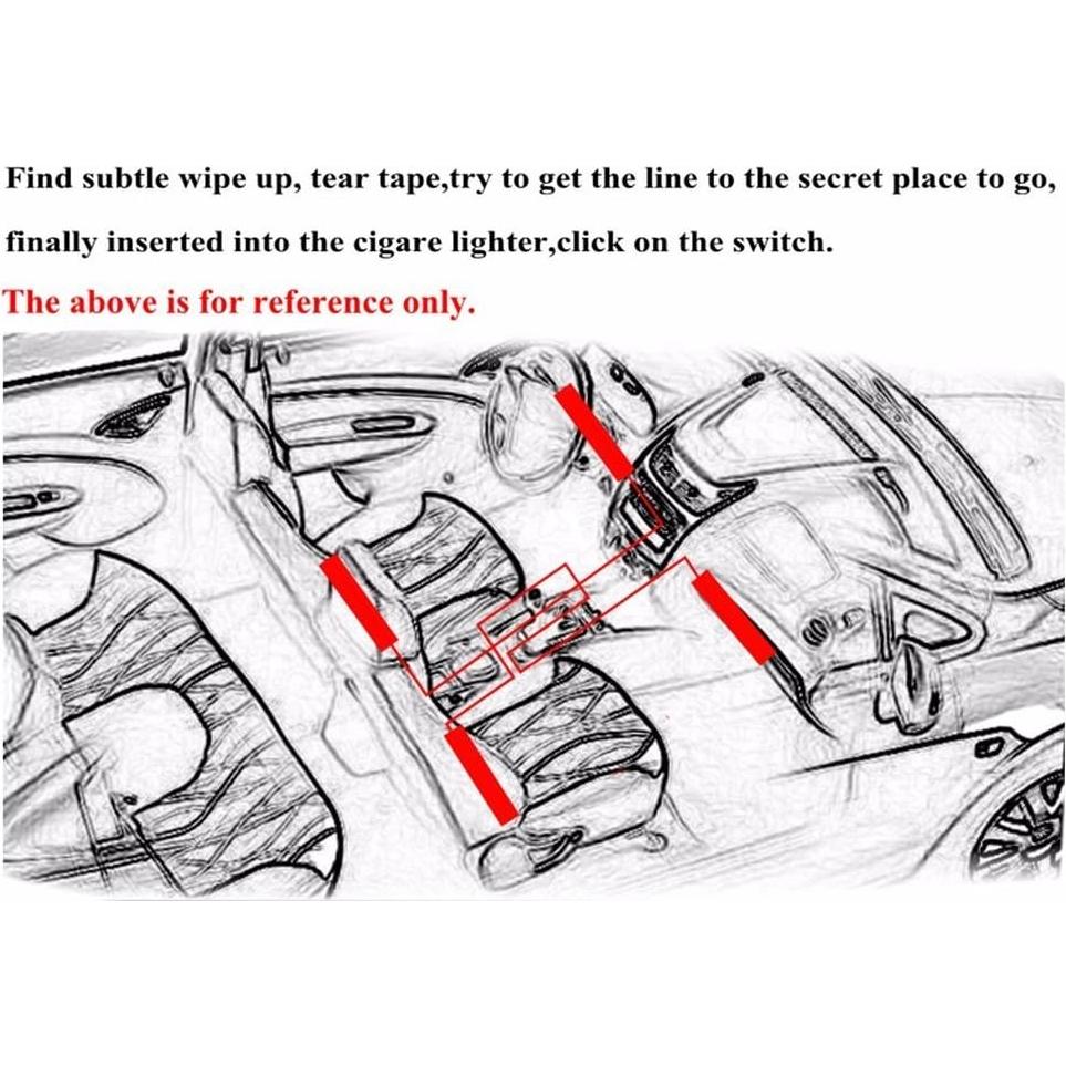 Tira de LED Uniwit 4 Piezas 72 LED Multicolor para Coche