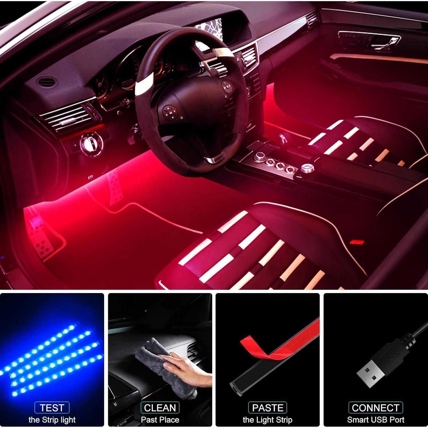 Luces LED RGB para Auto Hovano - Control App, 48 LEDs