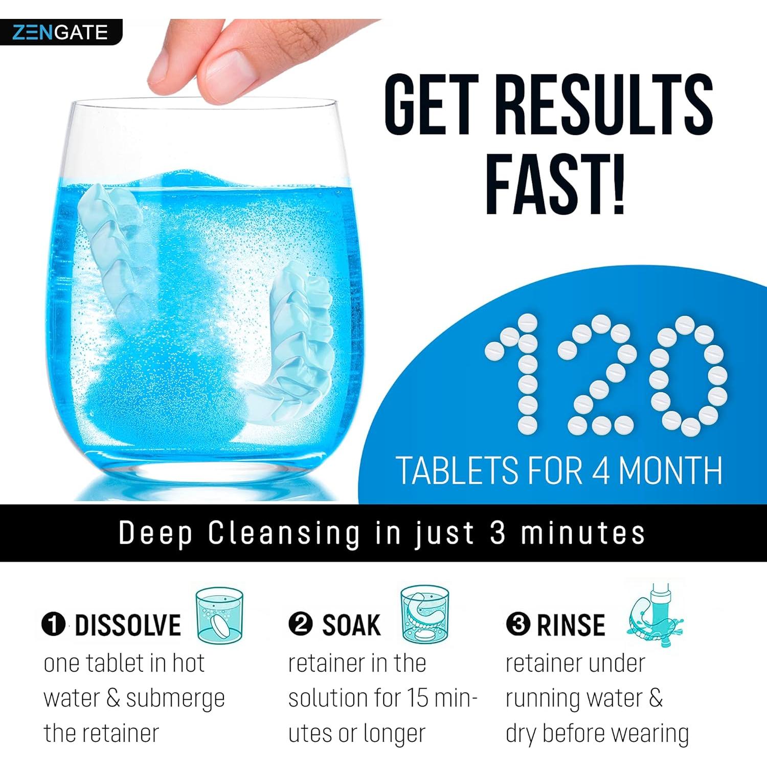 Tabletas Limpiadoras Zengate para Retenedores - 120 Tabletas