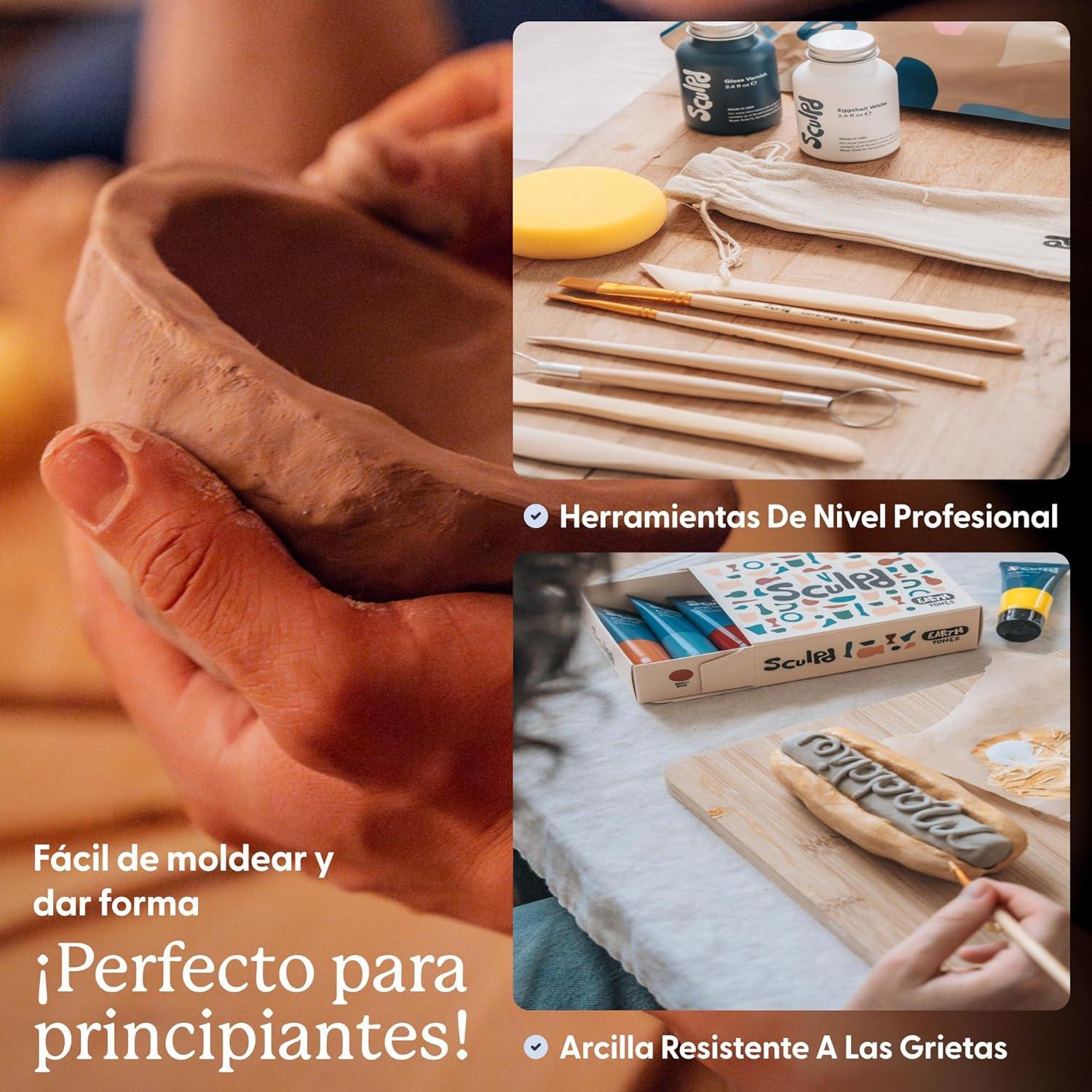 Kit de Cerámica Sculpd - 2 kg Arcilla Secado al Aire