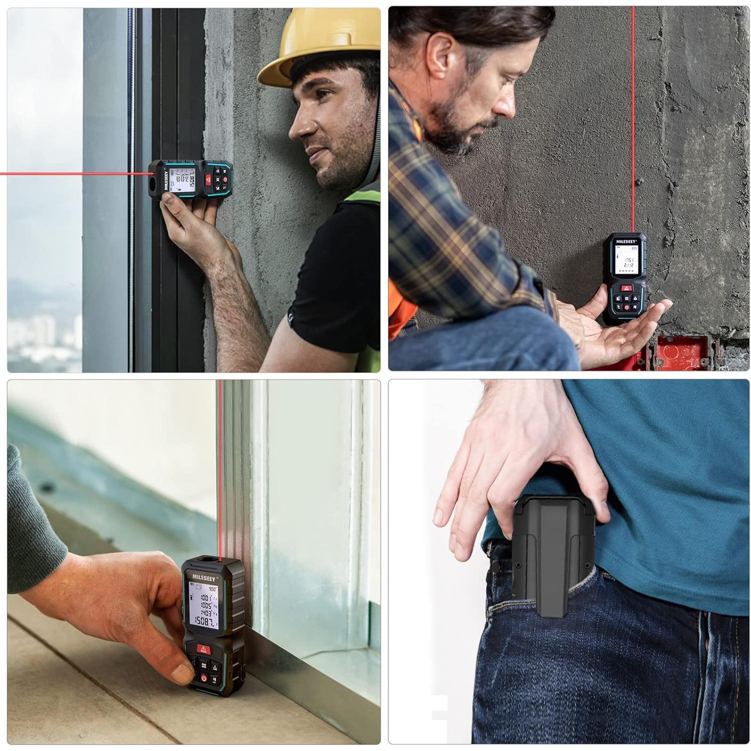 Medidor Láser MiLESEEY G2 60.96m Precisión ±1.6cm Ángulo Digital