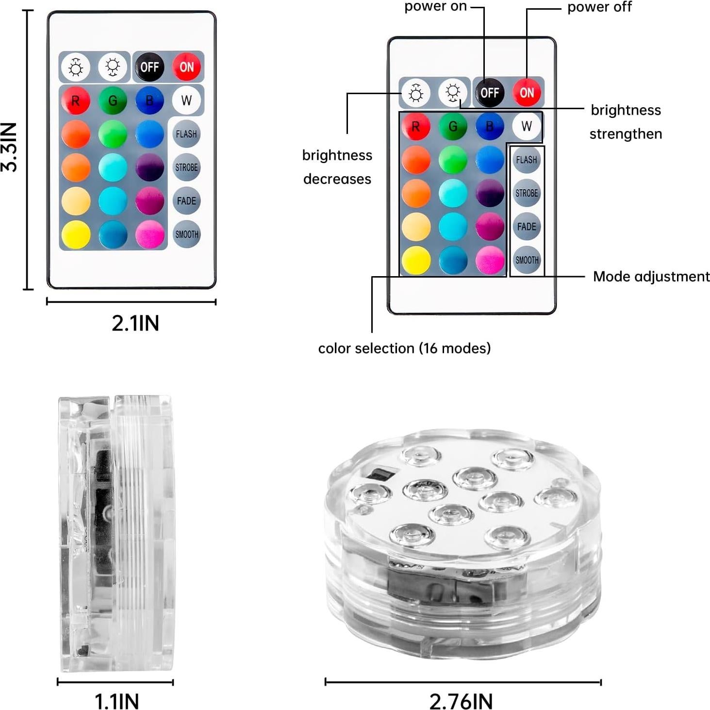 Luces de Barco Inalámbricas LED RGB Shangyuan 2 Pcs