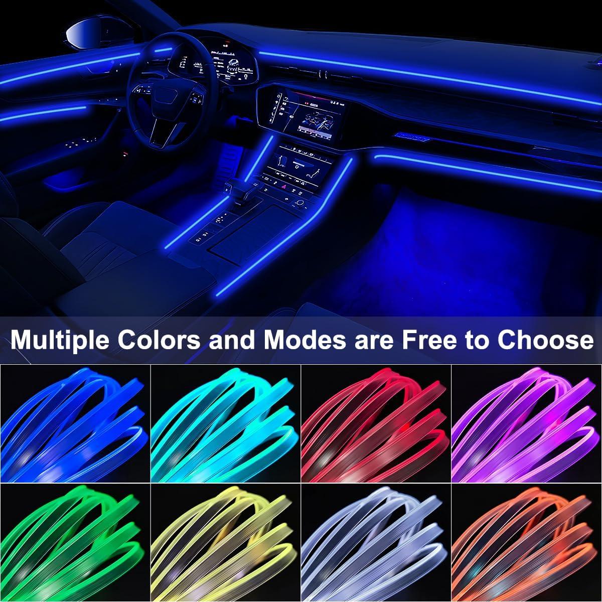 Luces LED de Carro Interior QVEVDACAR RGB 9 en 1 con Control Remoto