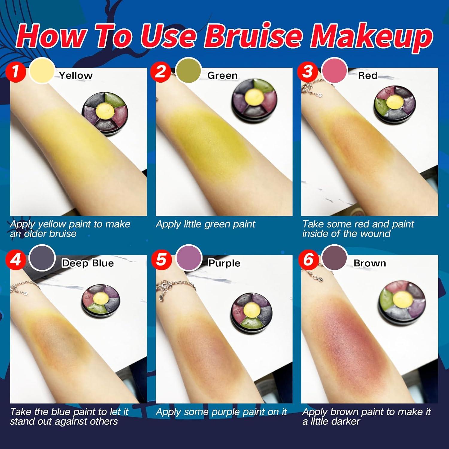 MEICOLY Rueda de Moretones 6 Colores Maquillaje SFX Halloween