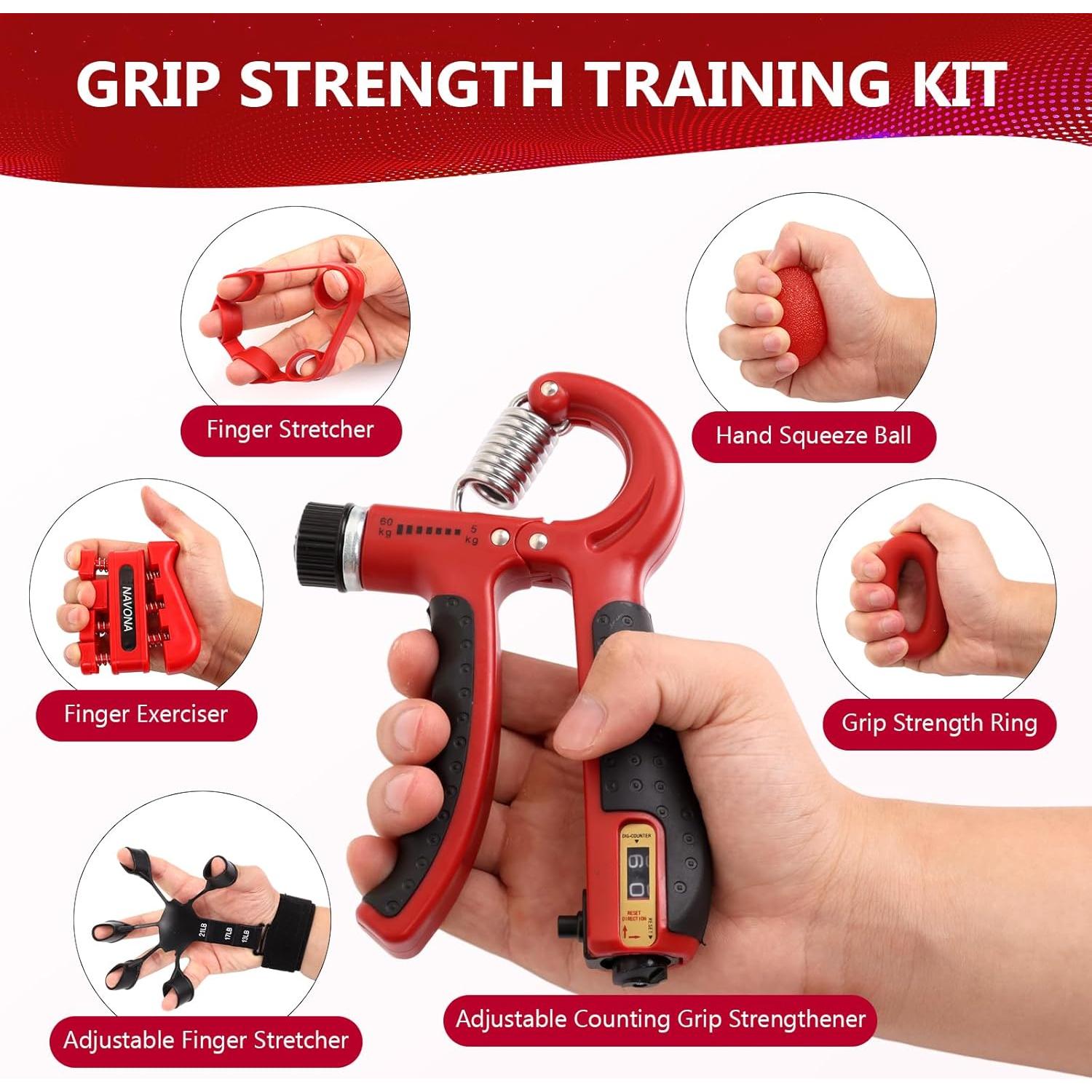 Kit de Entrenador de Fuerza de Agarre Navona 13 Piezas