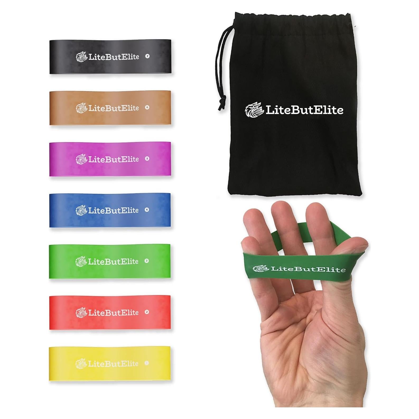 Bandas Extensoras de 7 Niveles LiteButElite para Rehabilitación