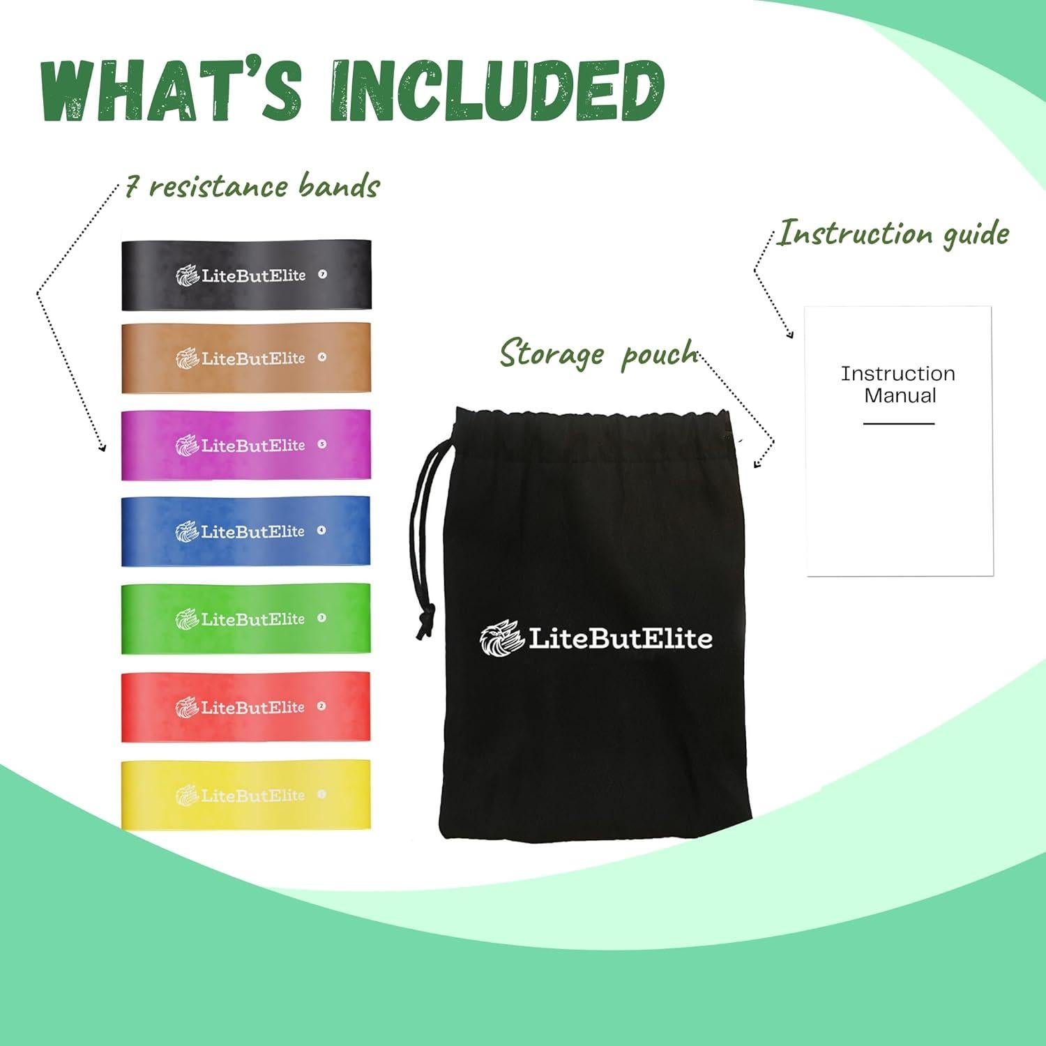 Bandas Extensoras de 7 Niveles LiteButElite para Rehabilitación