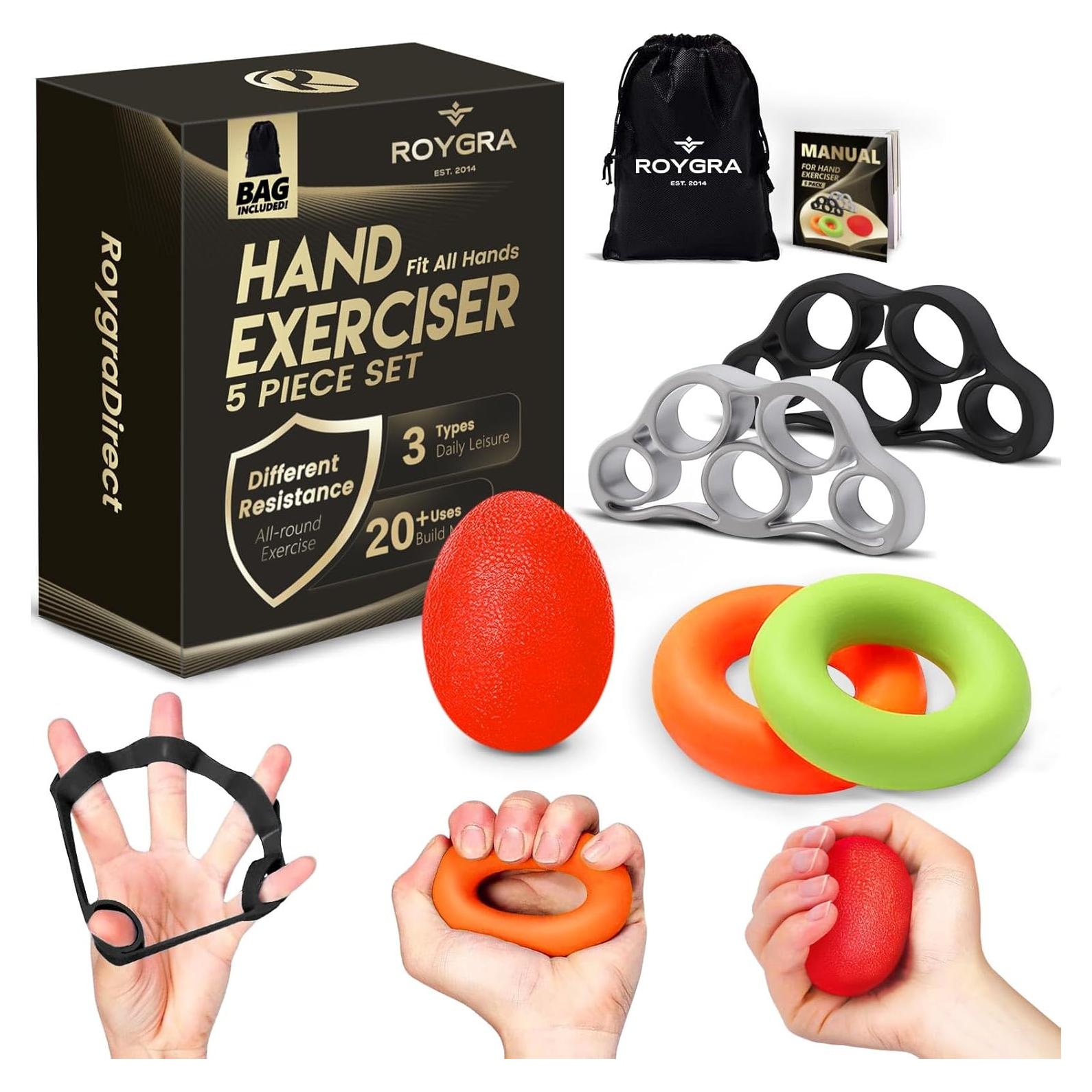 Fortalecedor de Agarre de Mano Roygra - Kit 5 Piezas