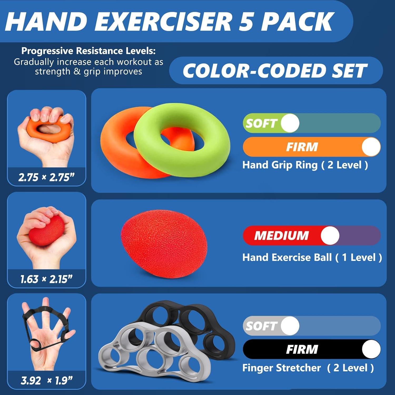 Fortalecedor de Agarre de Mano Roygra - Kit 5 Piezas