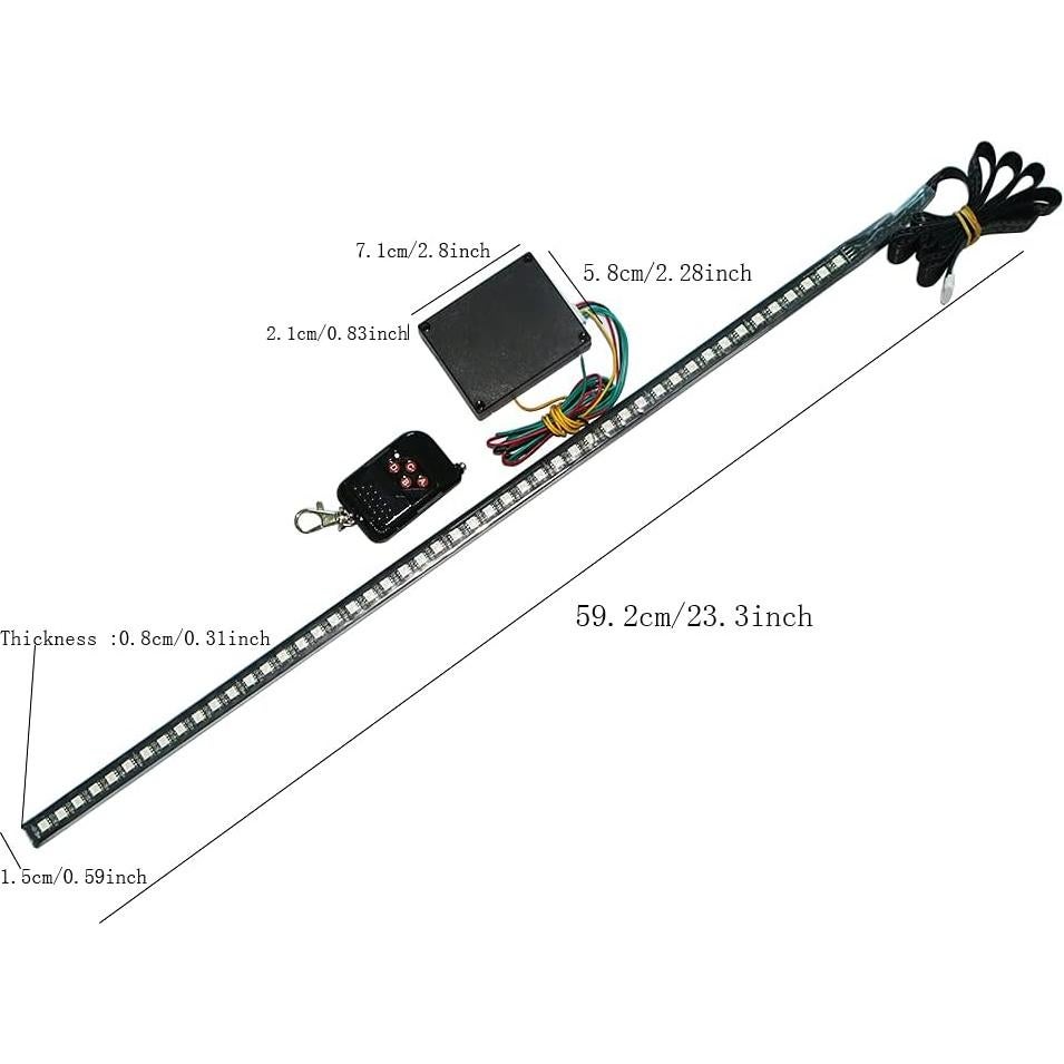 Tira de luz LED RGB NSKANQI 53cm 48-SMD con control remoto