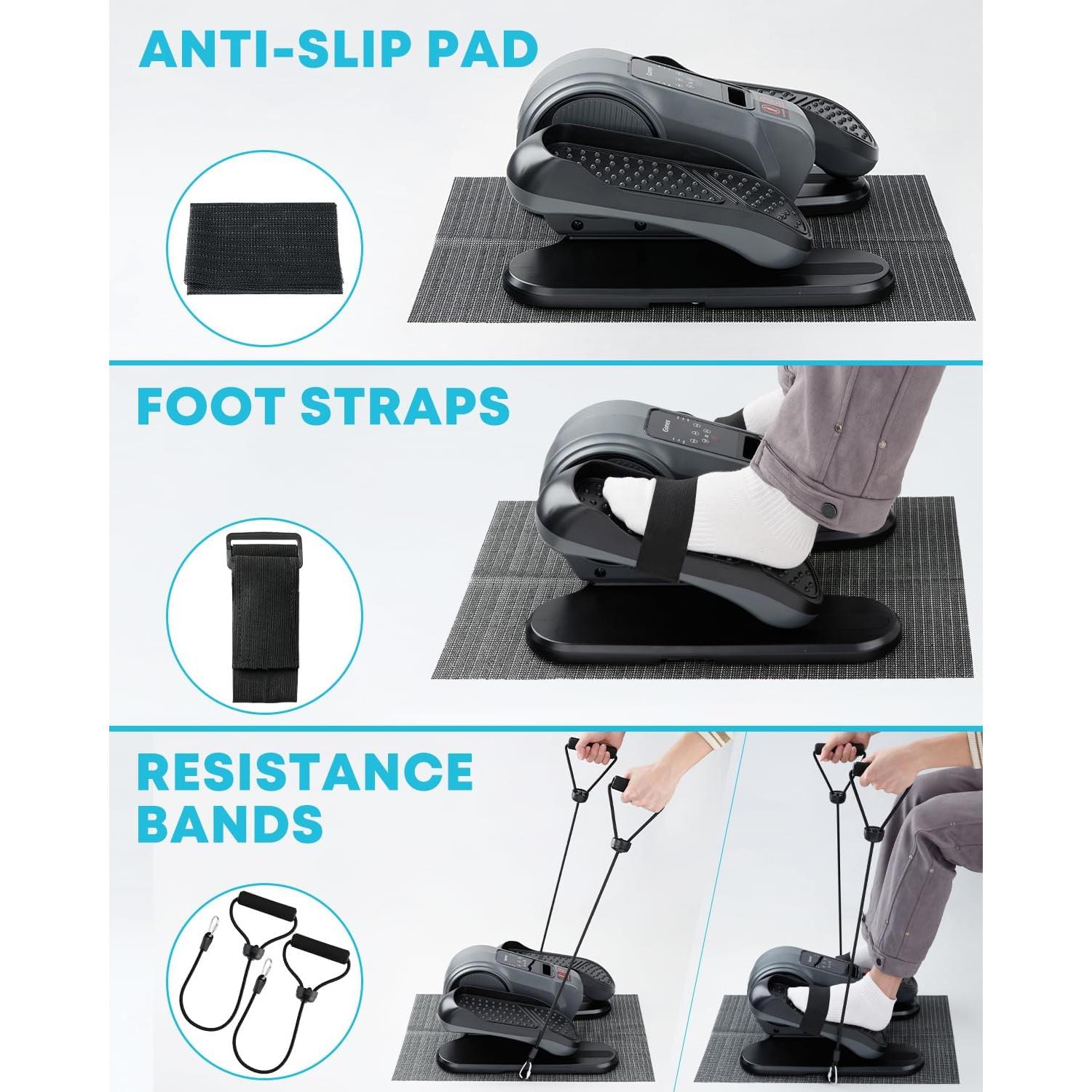 Gonex Máquina Elíptica Bajo Escritorio 16 Velocidades para Mayores