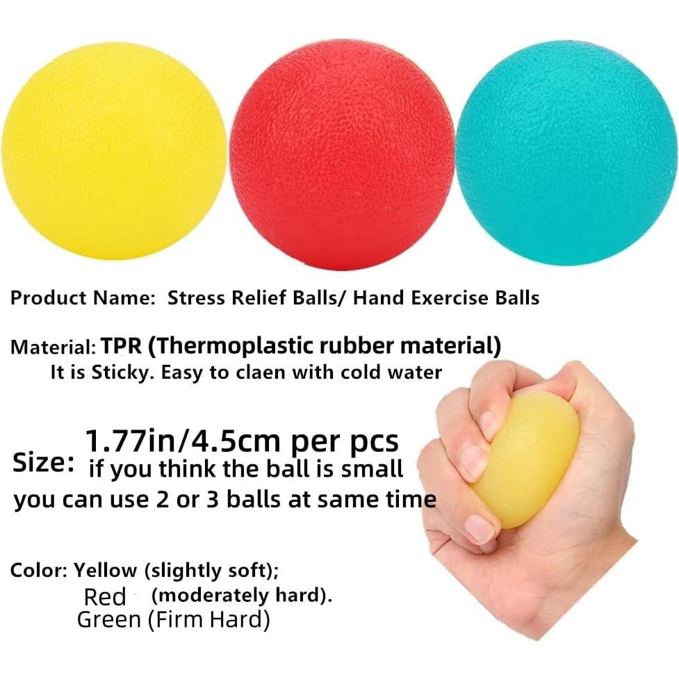 3 Pelotas de Estrés FMELAH para Ejercicio de Mano