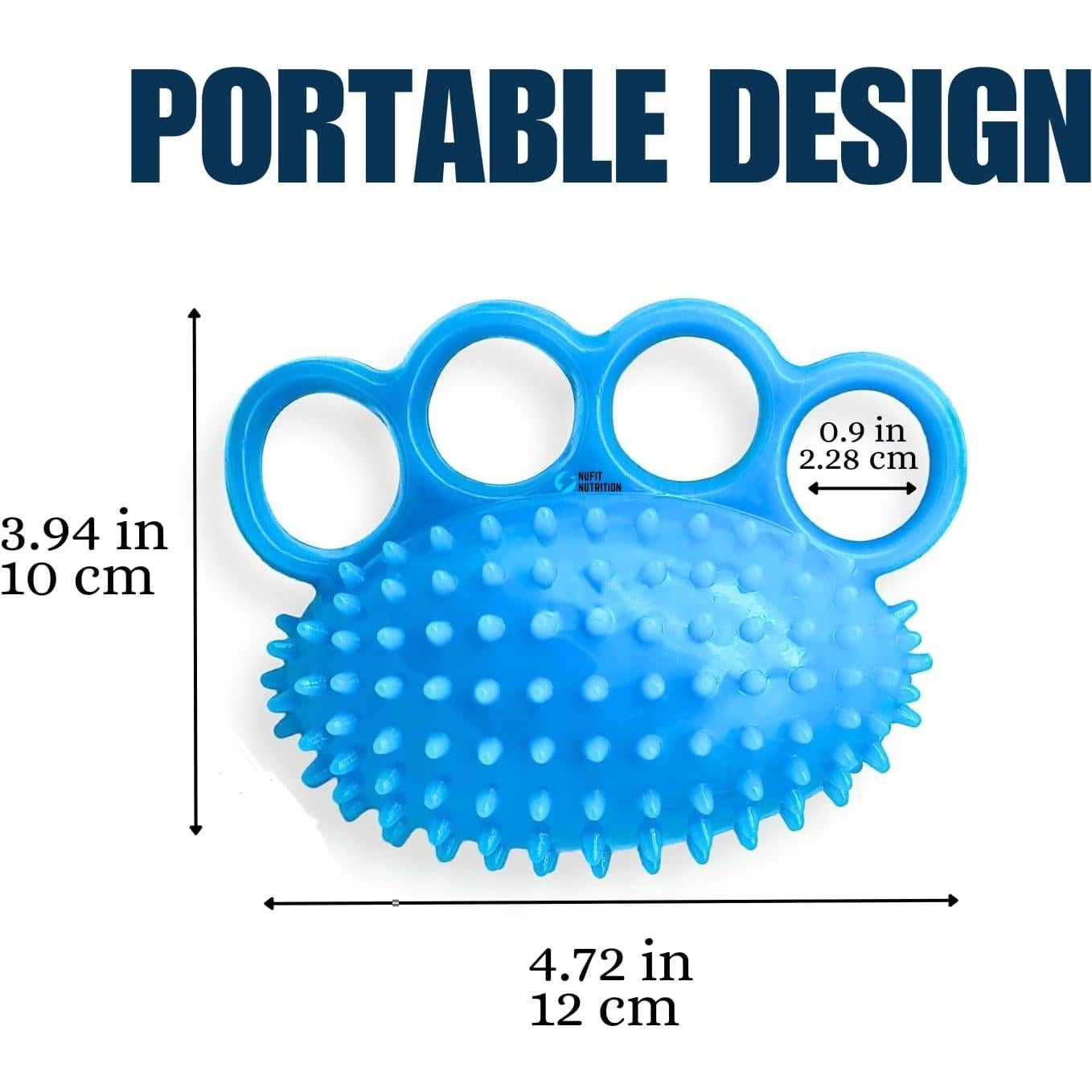 Fortalecedor de Mano NuFit - Bola de Terapia Azul 12 cm