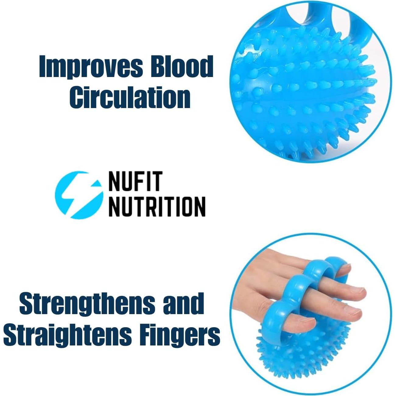 Fortalecedor de Mano NuFit - Bola de Terapia Azul 12 cm