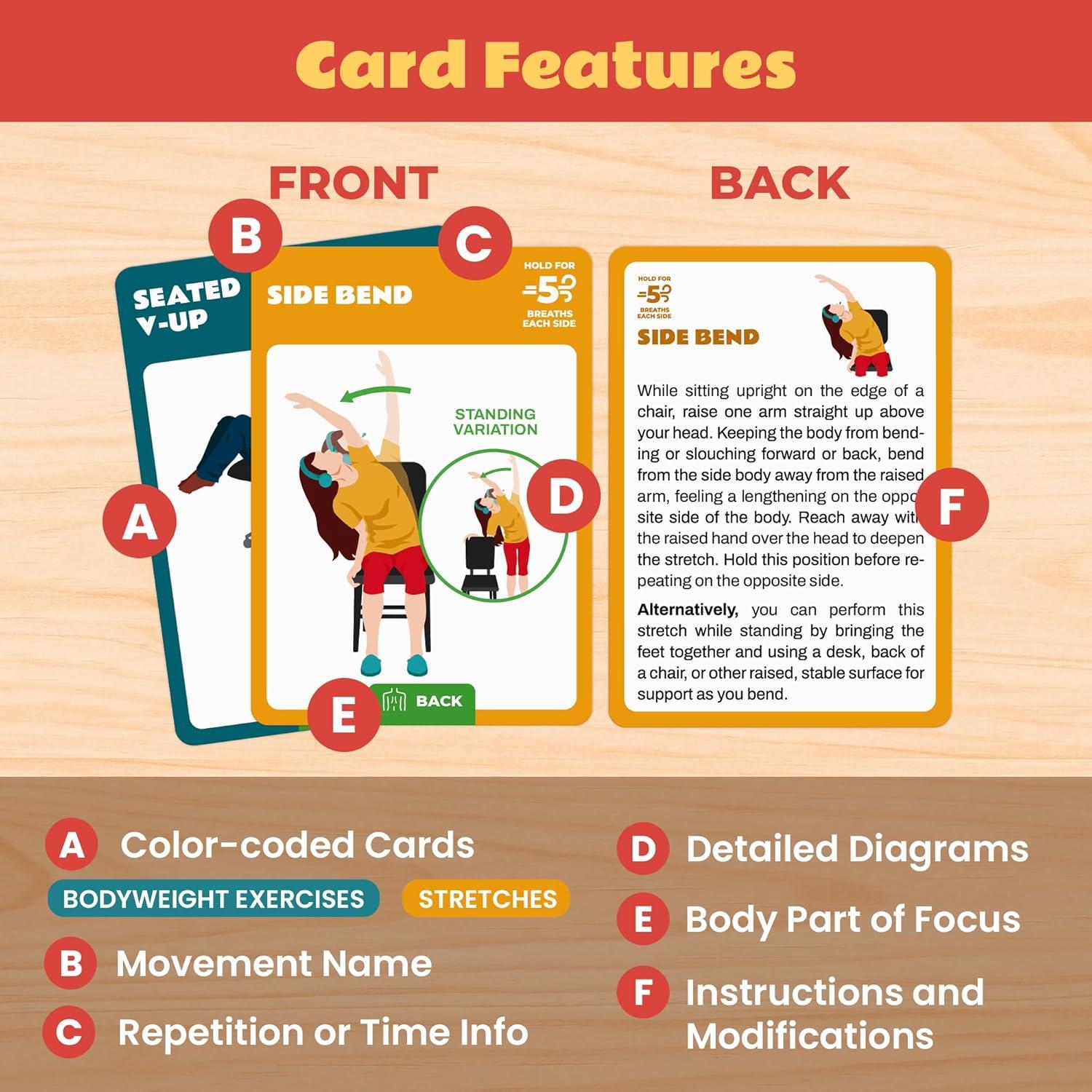 75 Tarjetas de Ejercicio Zinsk - Rutinas Rápidas en Silla