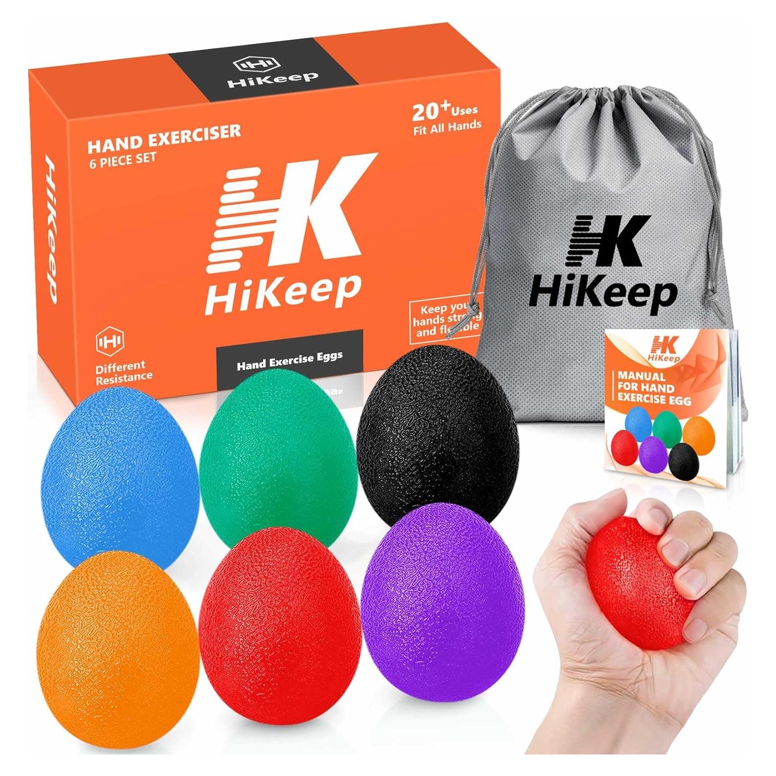 Paquete de 6 Pelotas Antiestrés HiKeep para Mano y Dedos