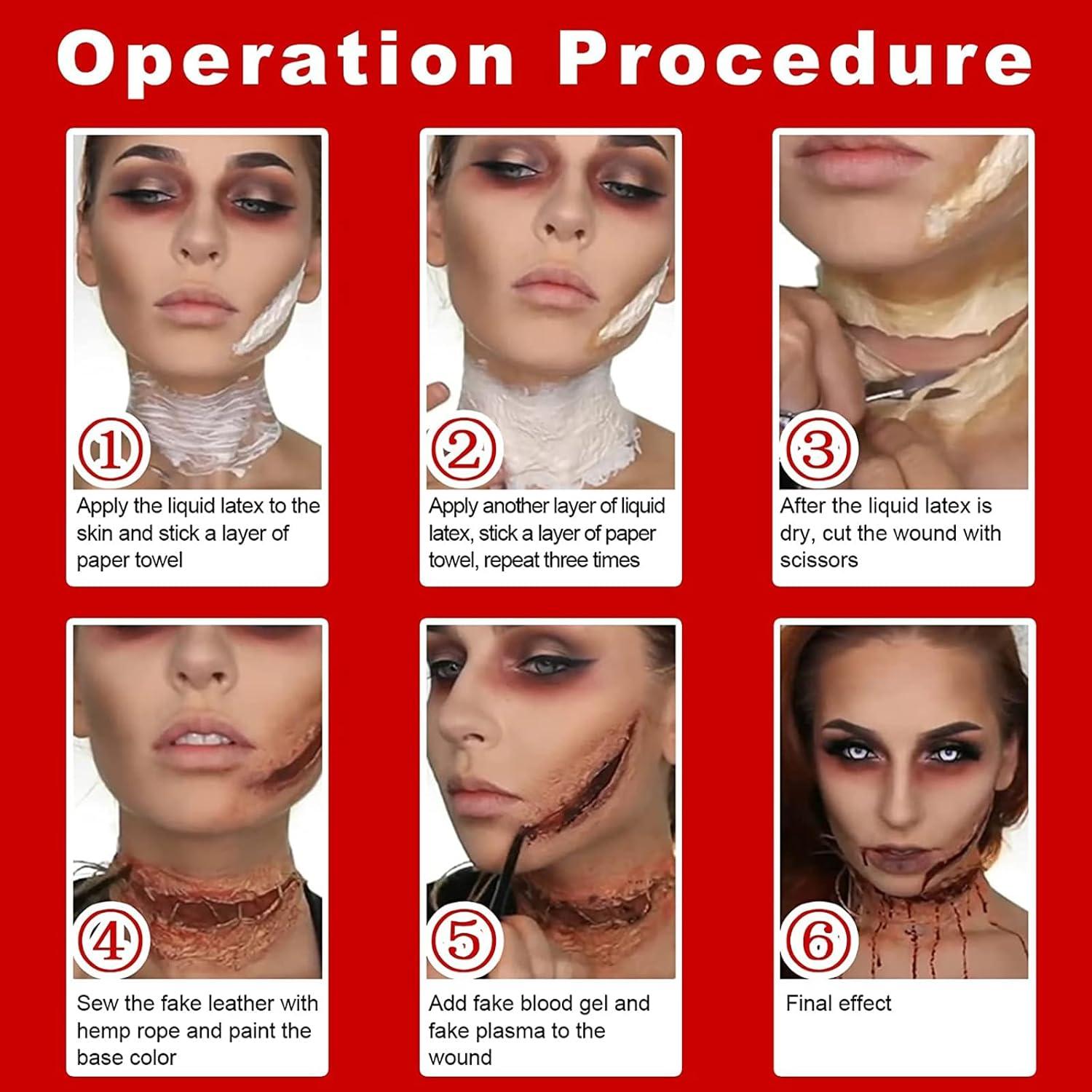 Látex Líquido Color Piel Claro MEICOLY para Maquillaje SFX