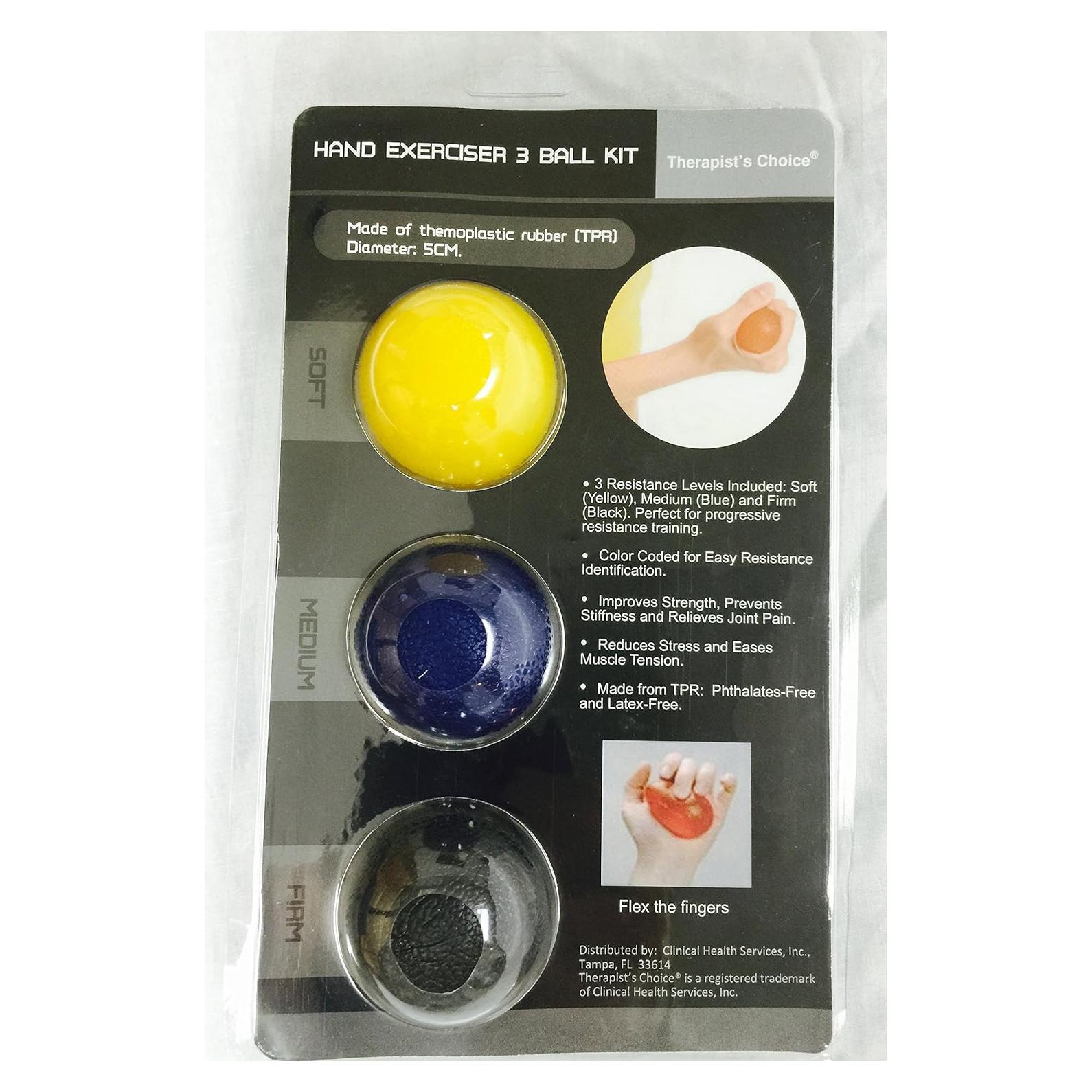 Kit de Ejercicio de Mano Elección del Terapeuta - 3 Pelotas Resistencia