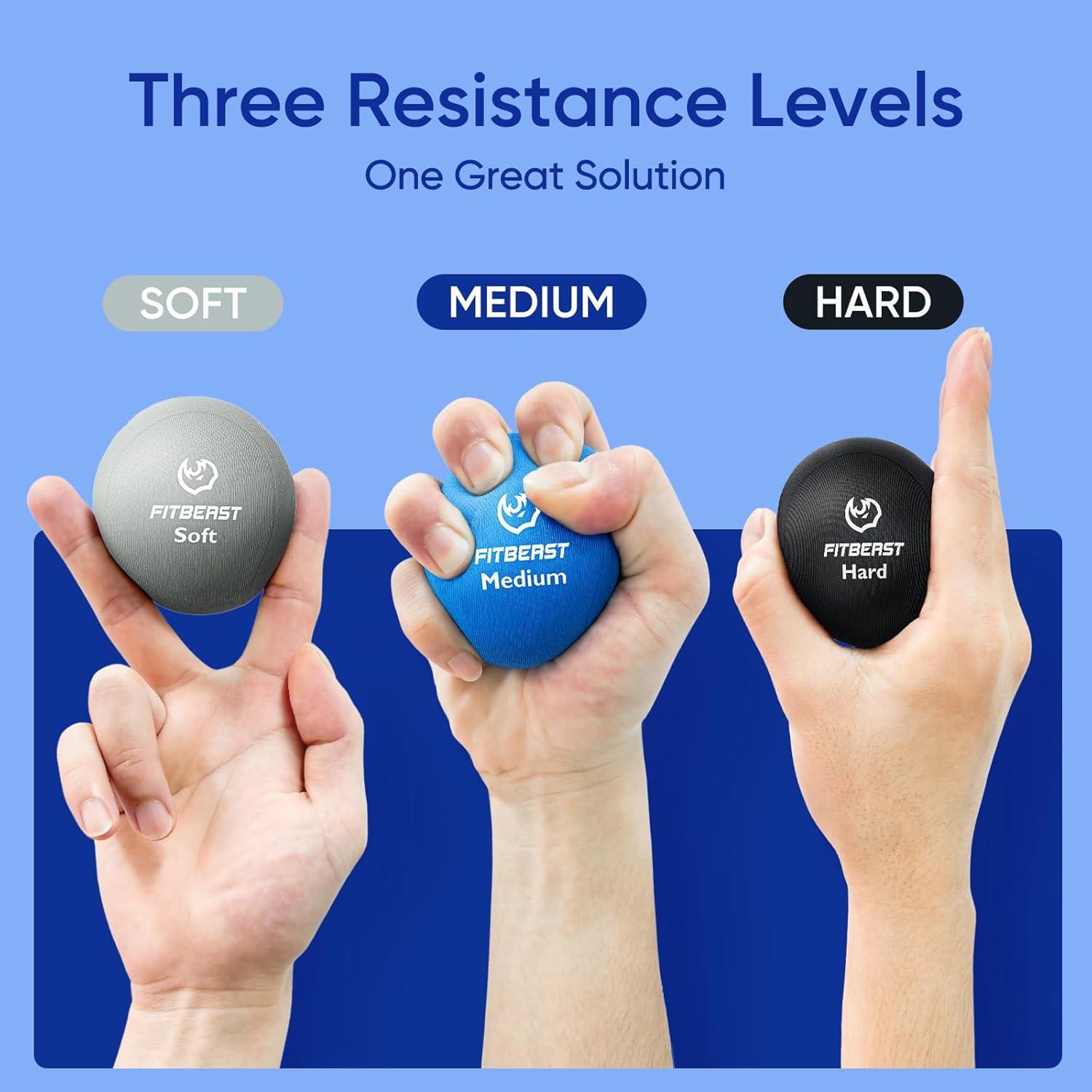 Kit de Terapia de Mano FitBeast 6 Piezas - Ejercitadores y Pelotas