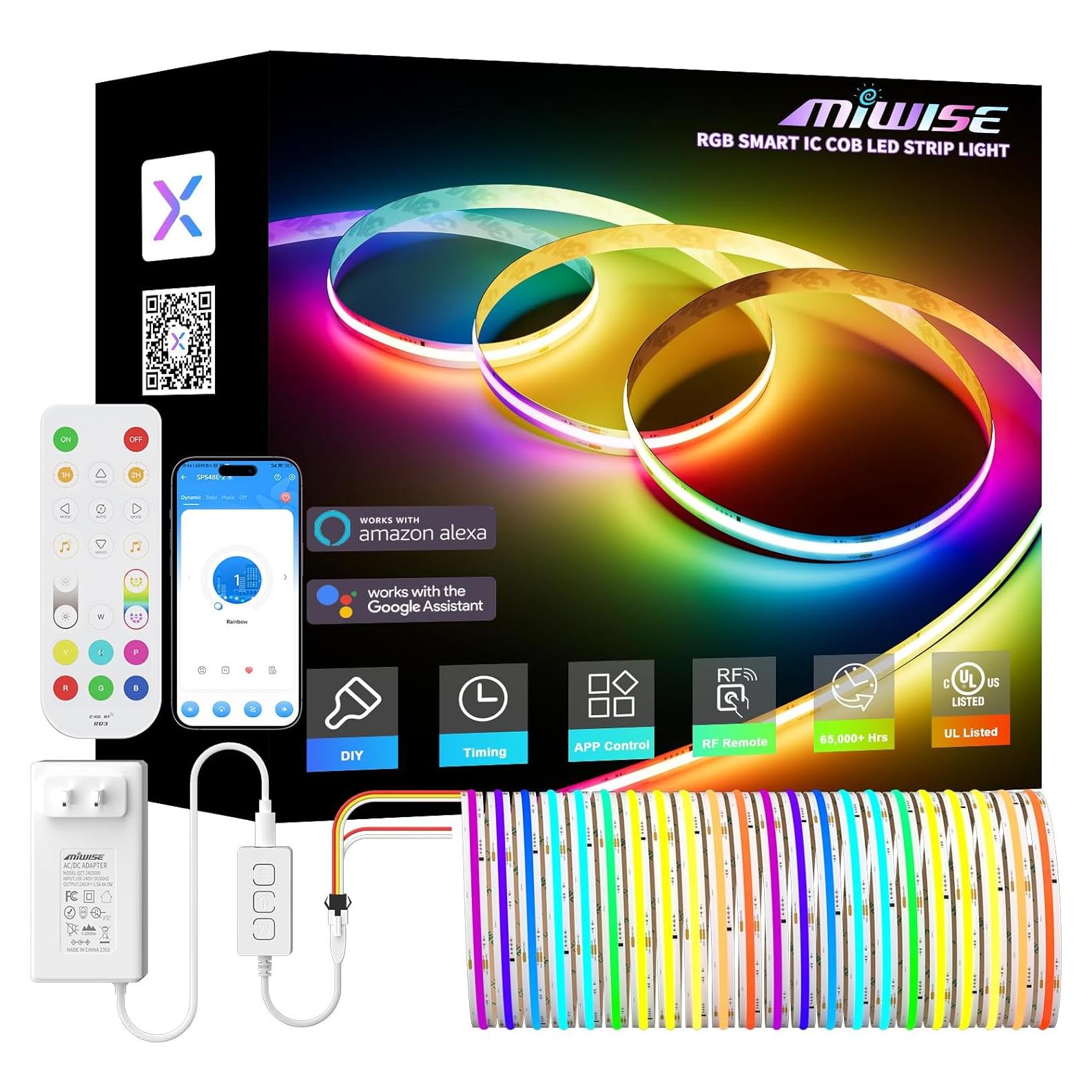 Tira LED COB RGB MIWISE 6,1m Control APP y Voz