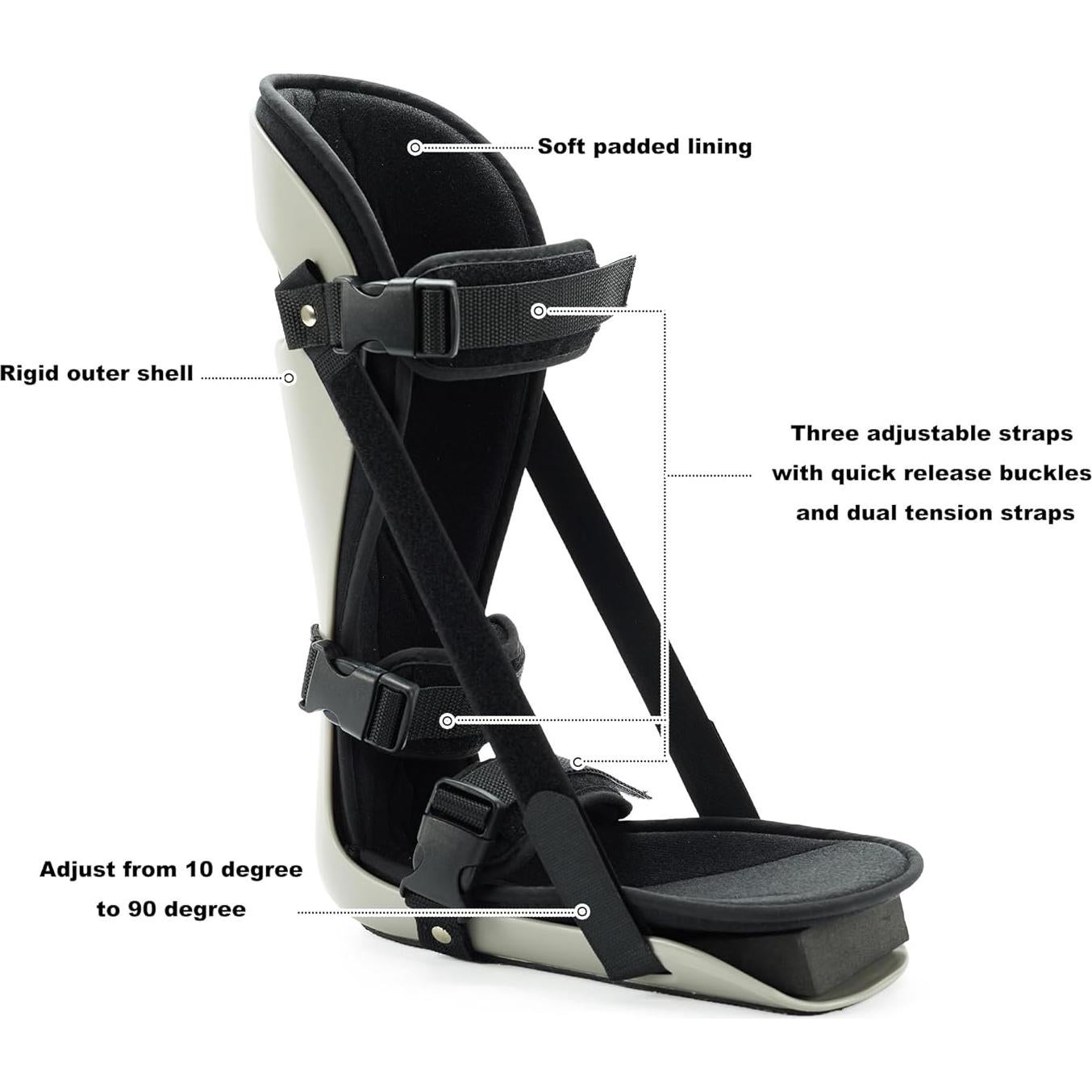 Férula Nocturna para Fascitis Plantar Honarry Grande Gris