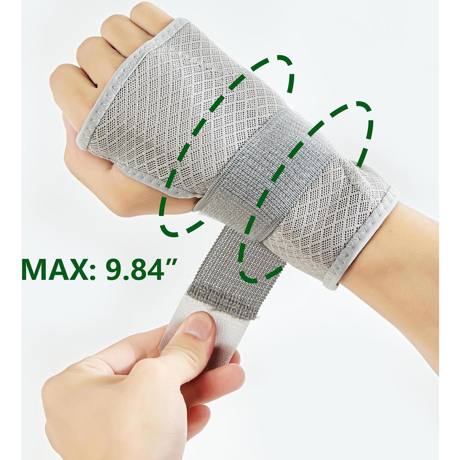 Férula de Muñeca Ajustable para Síndrome del Túnel Carpiano - Gris Derecho
