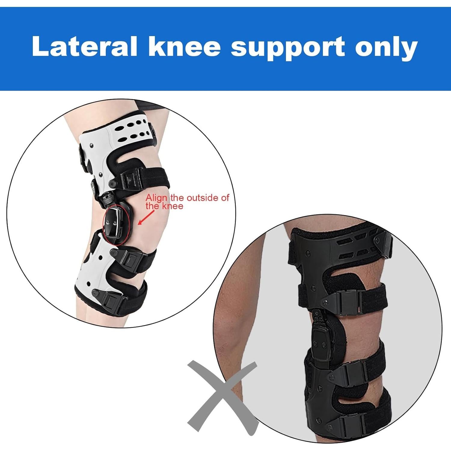 Soporte de Rodilla Unloader OA RISURRY Blanco 33.9x25.4 cm