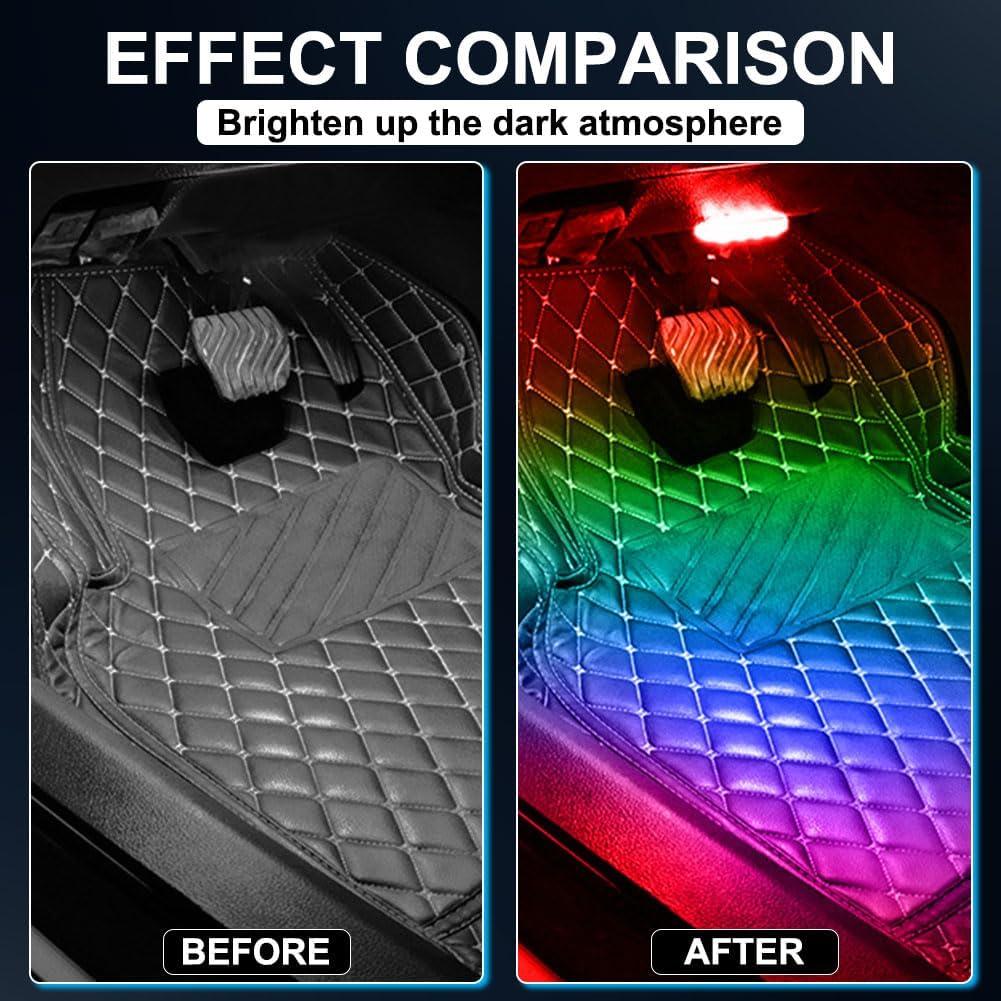 Luces LED Interior Automóvil TEKSHINNY FWD 4 Pcs RGB Recargables