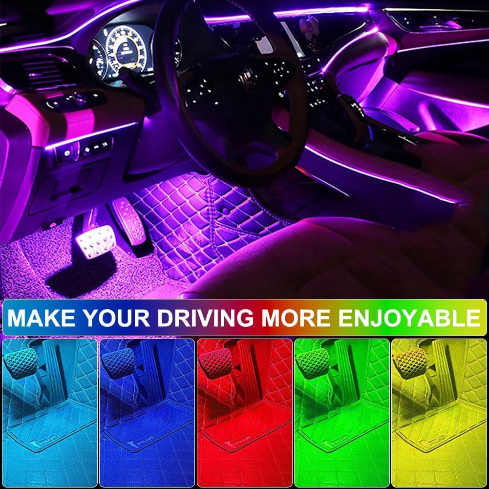 Luces LED Interior Automóvil TEKSHINNY FWD 4 Pcs RGB Recargables