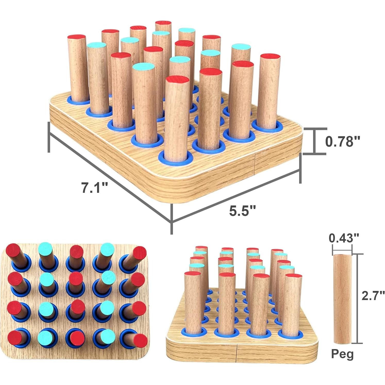 Tablero de Clavos de Madera Muxiano 20 Agujeros 18x14 cm
