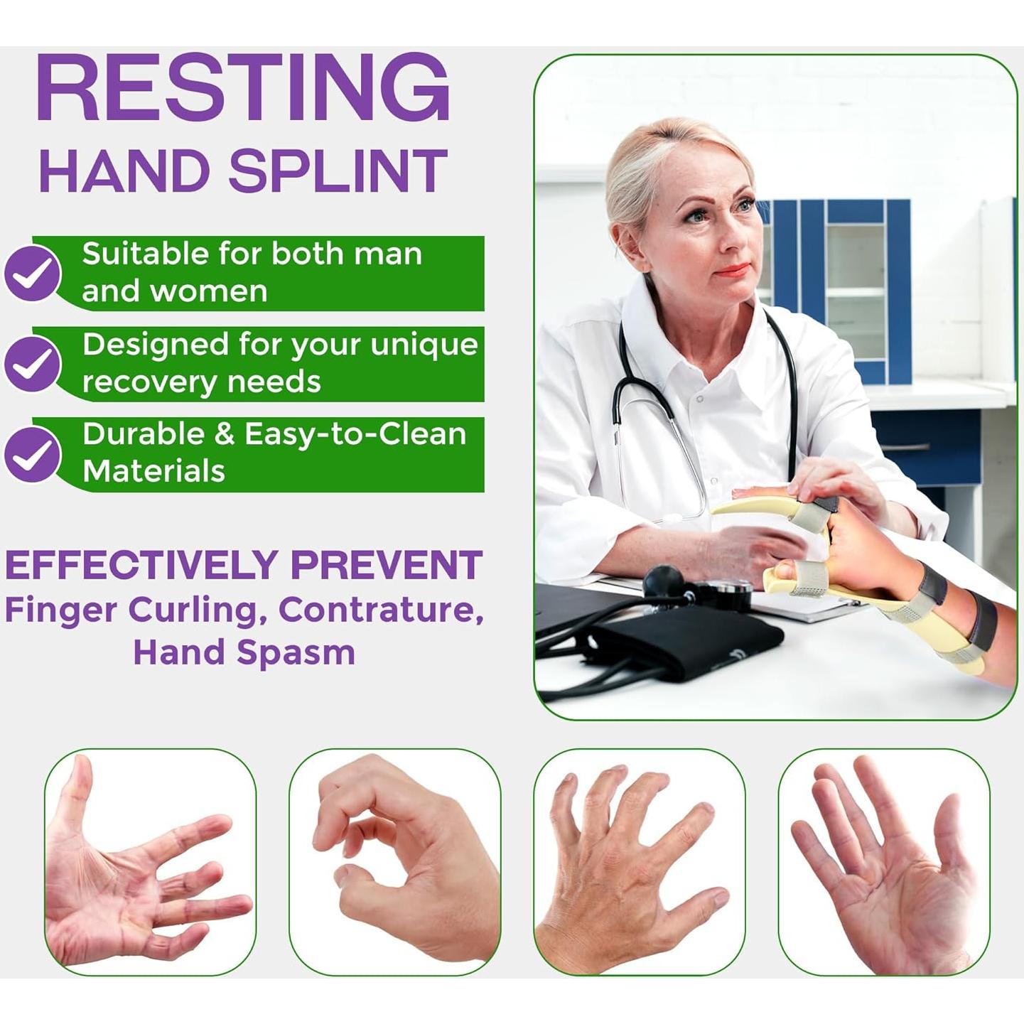 Férula de Mano en Reposo AMAWIT para Recuperación - Grande Derecha