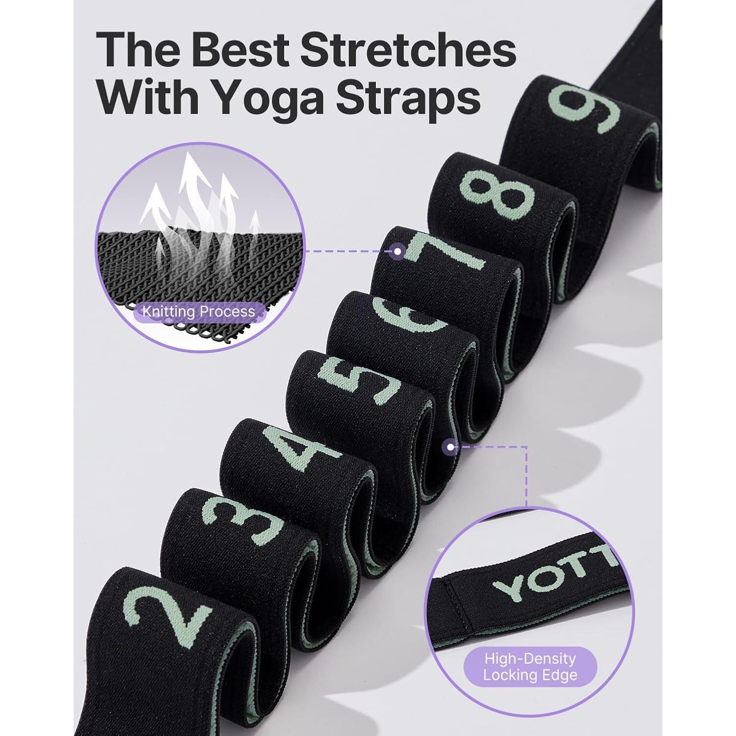 Correa de Yoga YOTTOY con 10 Bucles y Bandas de Resistencia